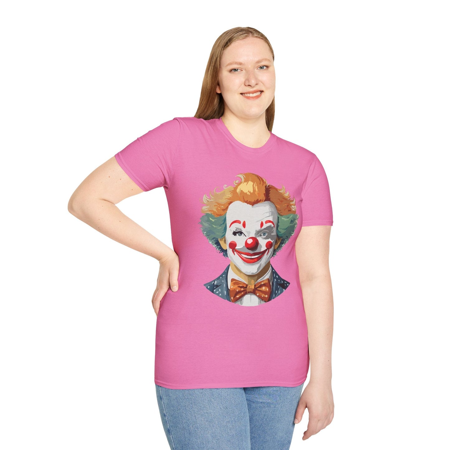 Unisex Short Sleeve Softstyle Clown T Shirt With Funny Man Circus Theme Tee Gildan 64000