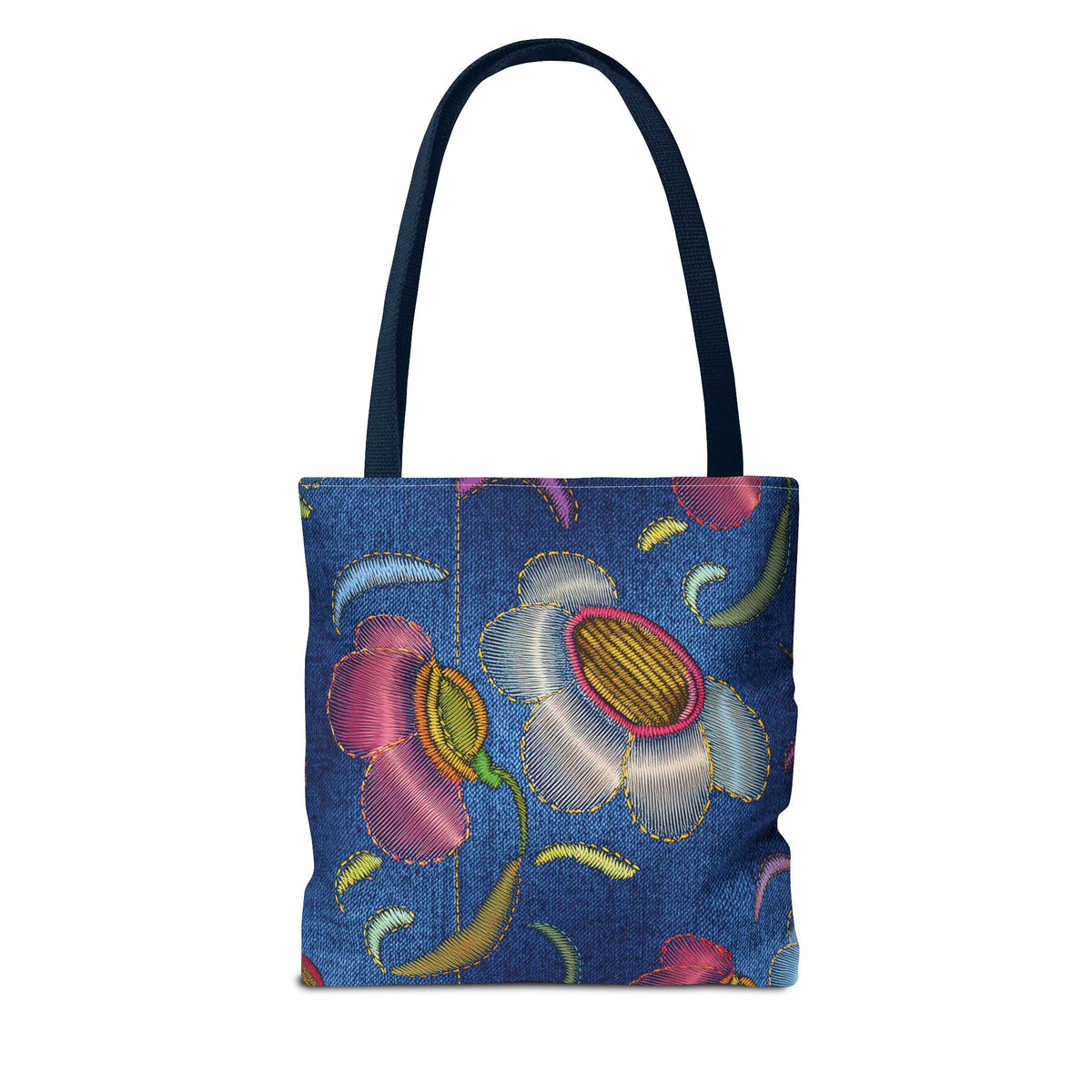 Denim Fabric Imitation Print Unisex Canvas Bag Poly Spun 3 Sizes Tote Bag 159-7