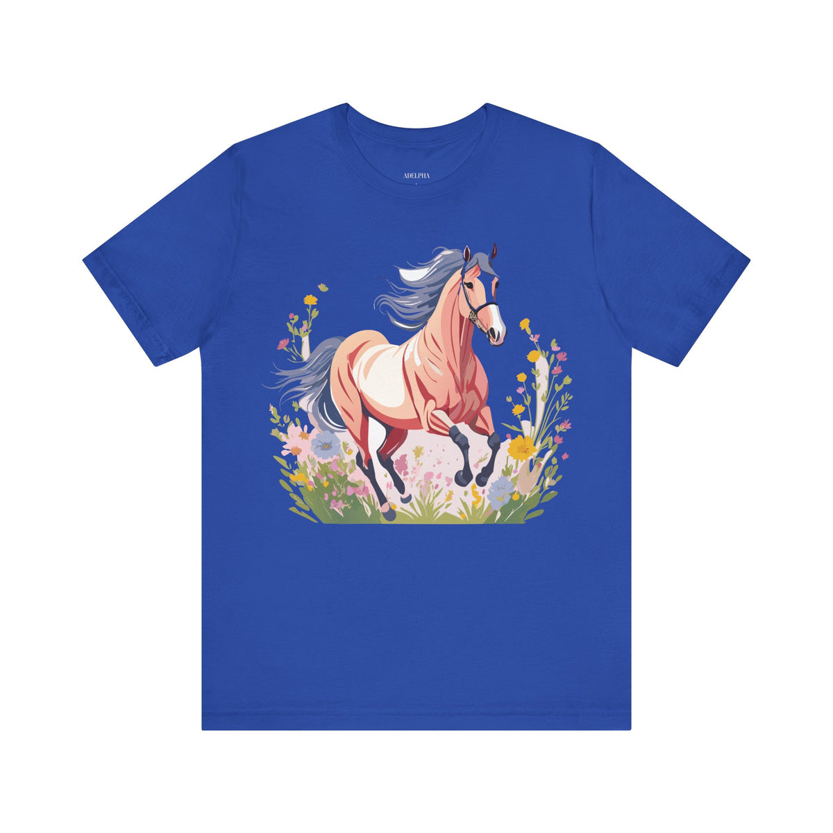 Horse Graphic Unisex Cotton Bella+Canvas Tee with Art Animal Design e29