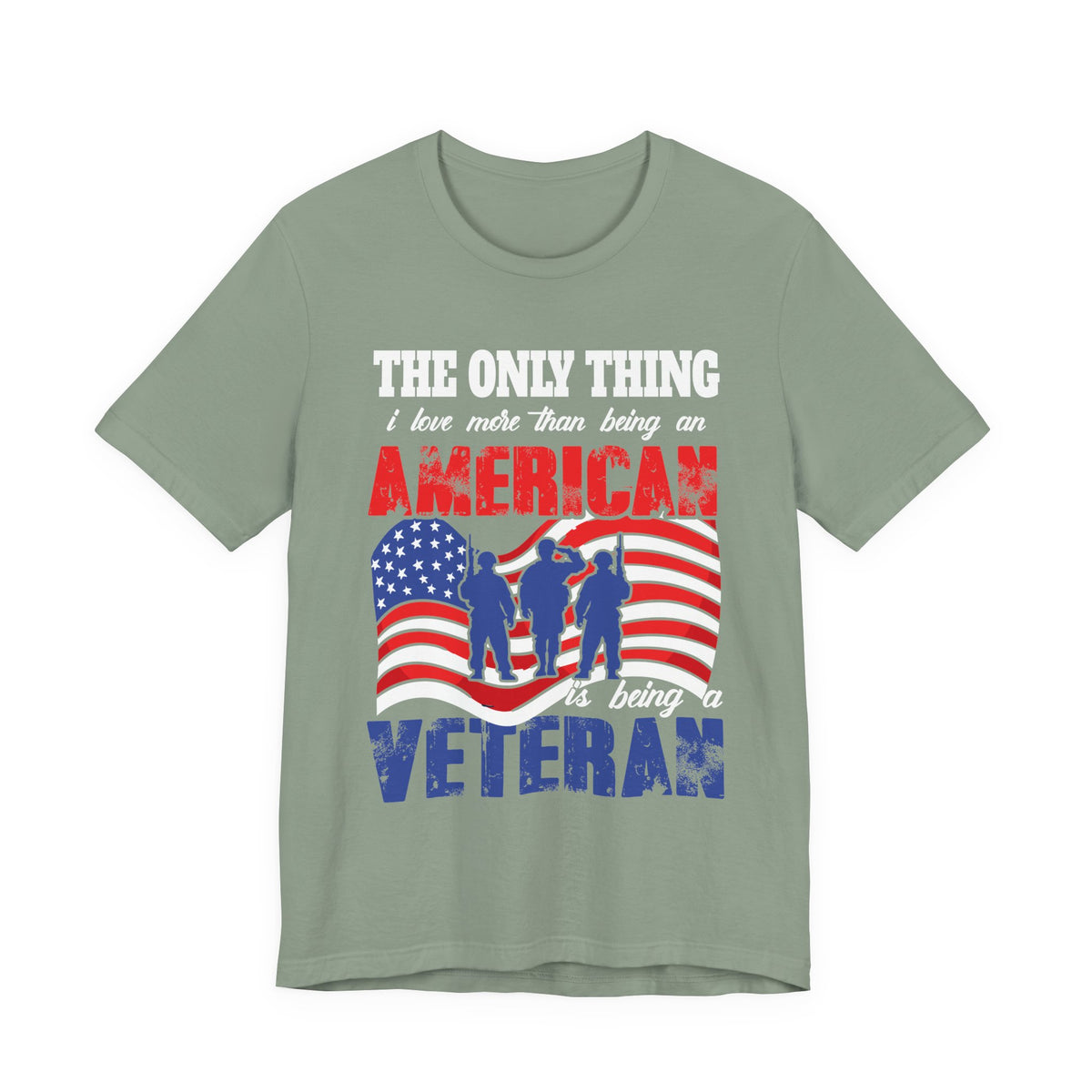 American Veteran silhouette flag T-Shirt Patriotic Veteran Unisex Cotton Tee v8