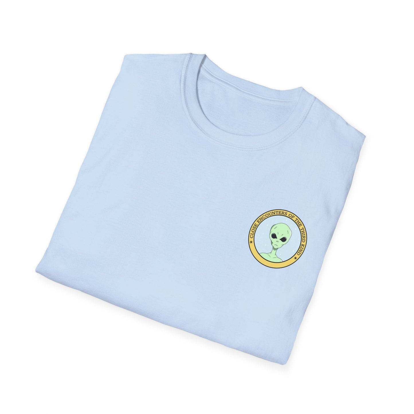 Alien Badge TShirt  Small Chest Logo I Believe Retro Space Tee