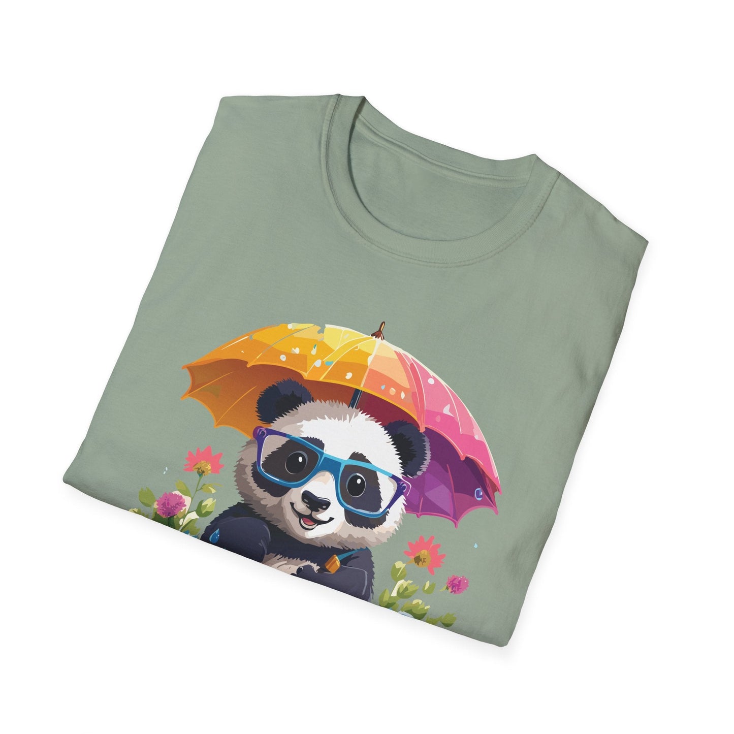 Unisex Panda Shirt Softstyle Tee 100 Percent Ring Spun Cotton Comfortable Animal Tee