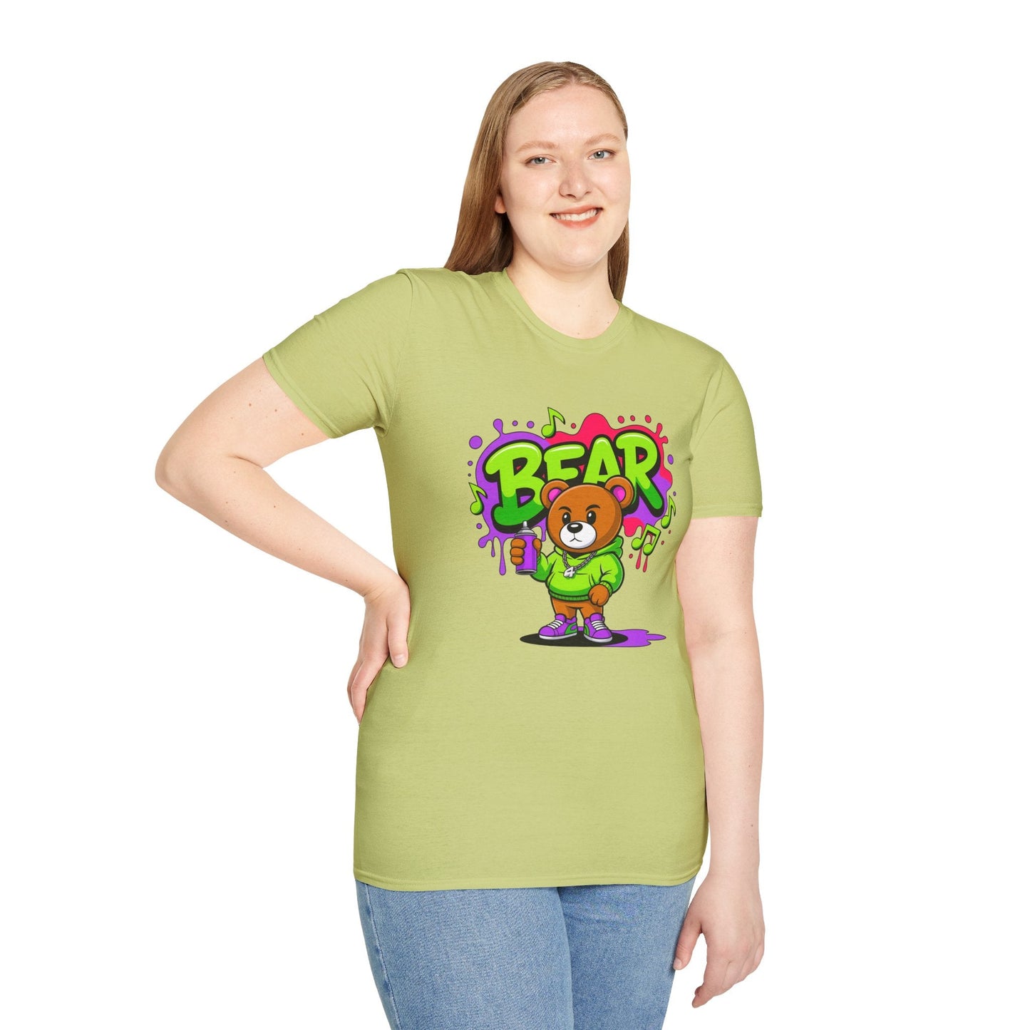Cartoon T Shirt With Animation Funny Animals Tee Gildan Softstyle 64000 100 Percent Ring Spun Cotton