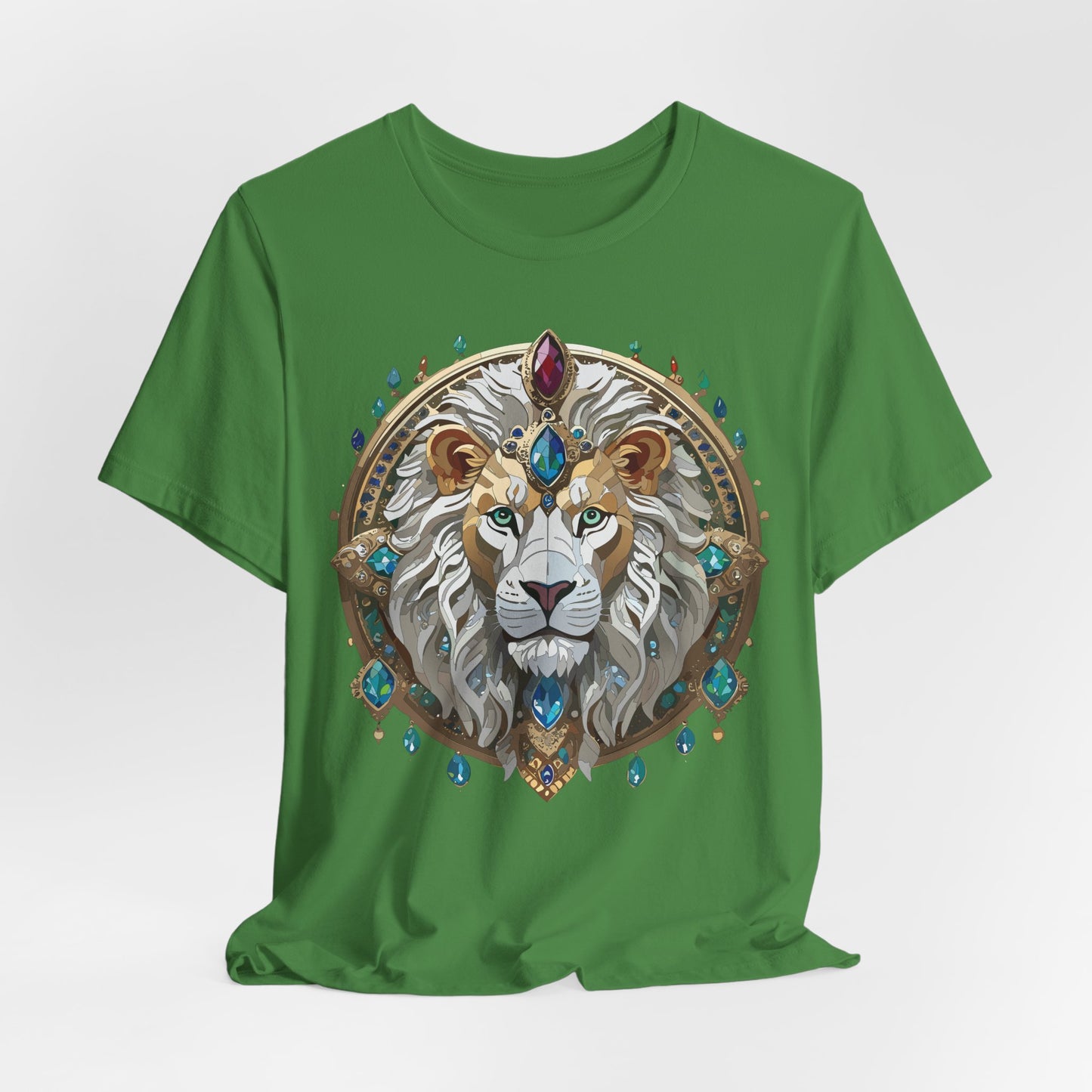 Unisex Lion Graphic Tee, Animal Shirt, Tee Shirt with Lion, Medallion T-Shirt, Animal Medallion Tees