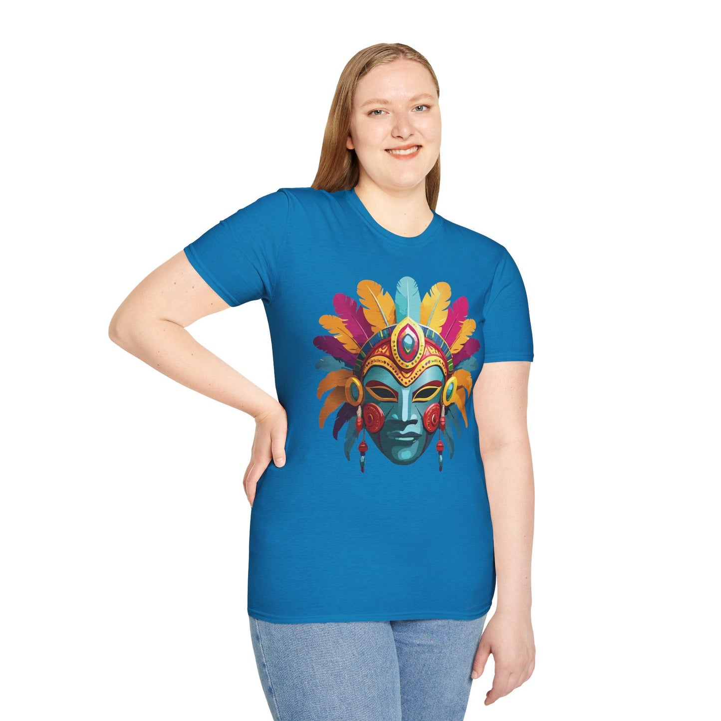 Mask Graphic Unisex Cotton Masquerade Design Artwork Tee 26