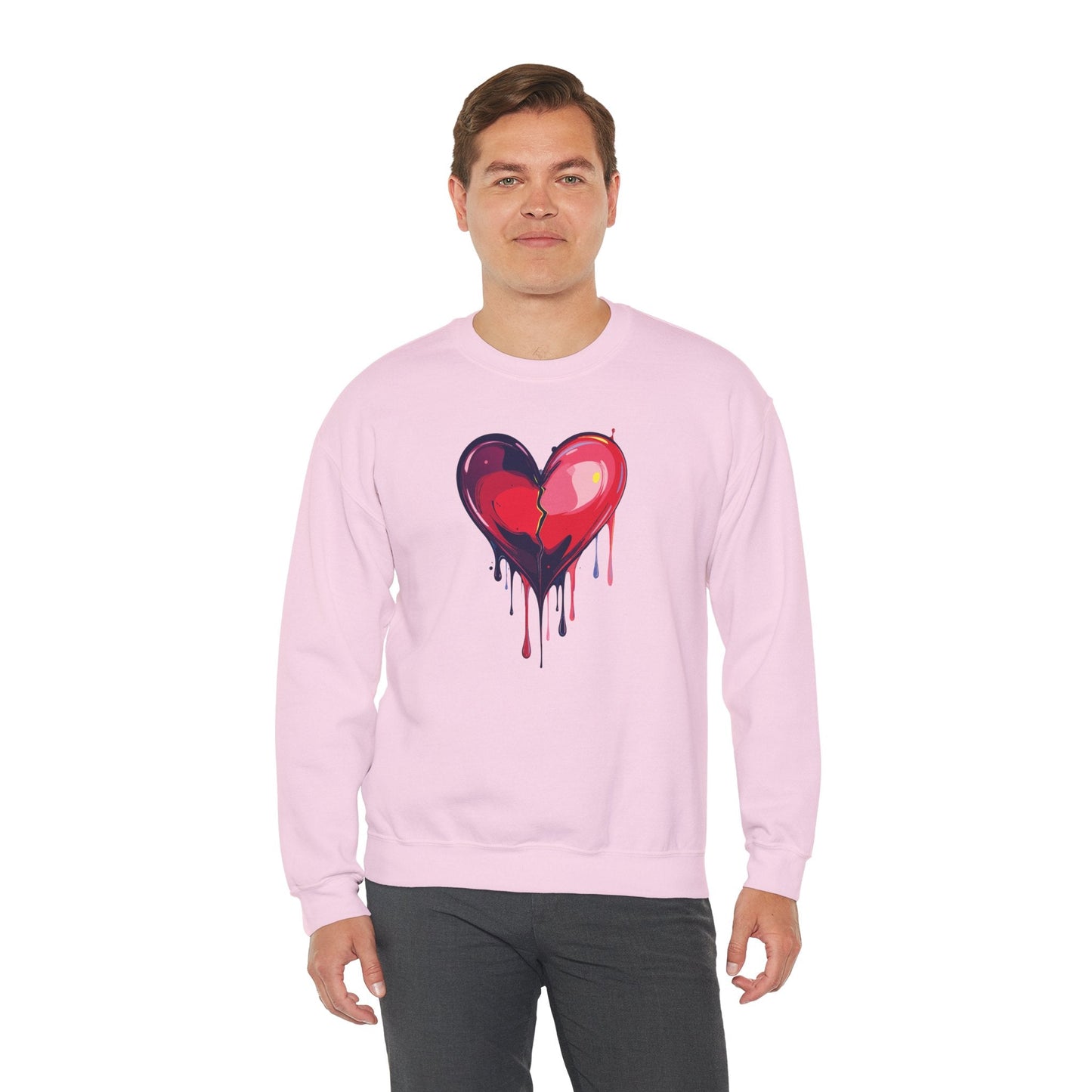 Red Heart Floral Sweatshirt Unisex Heavy Blend Crewneck Valentines Day Love Sweatshirt