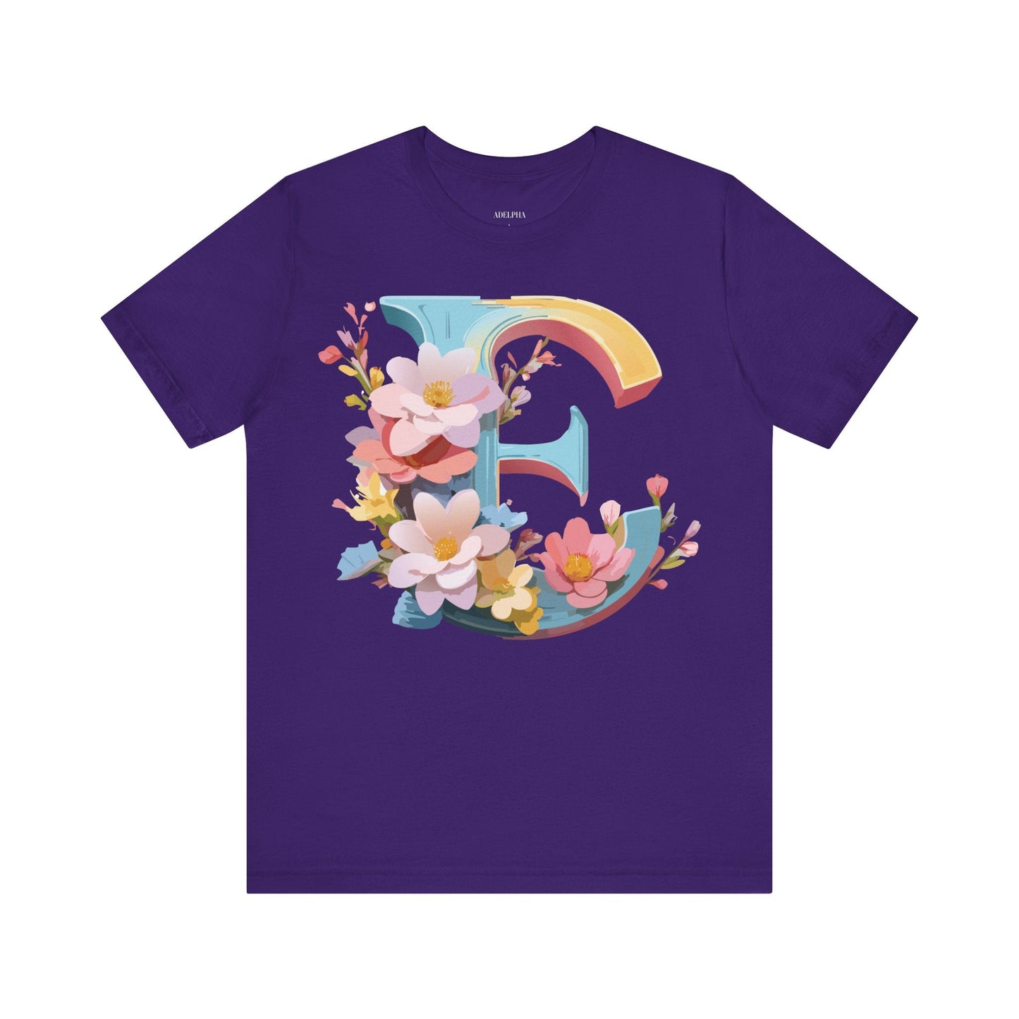 Letter E Shirt Unisex Graphic Tee By Adelpha Vintage Inspired Short Sleeve Casual