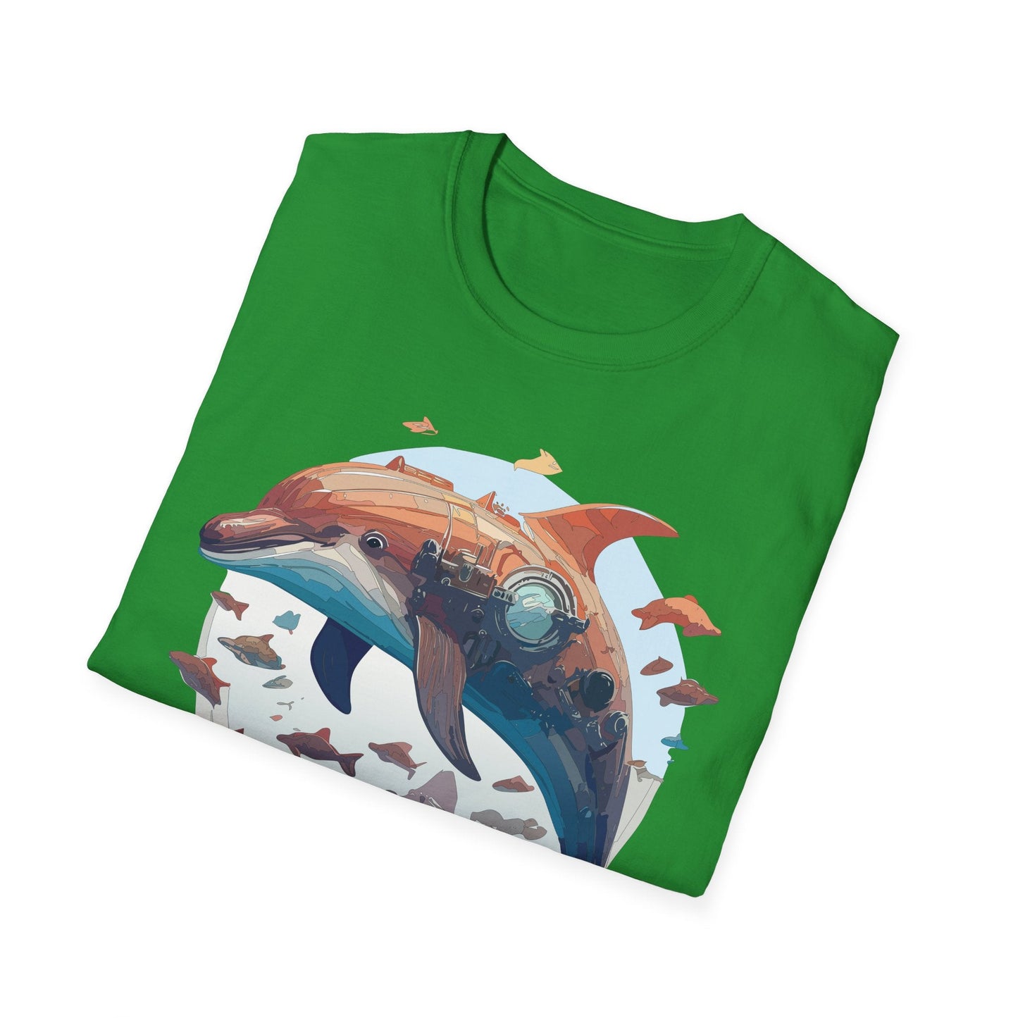 Unisex Dolphin Shirt Softstyle Tee Gildan 64000 Ring Spun Cotton Animal Graphic Design