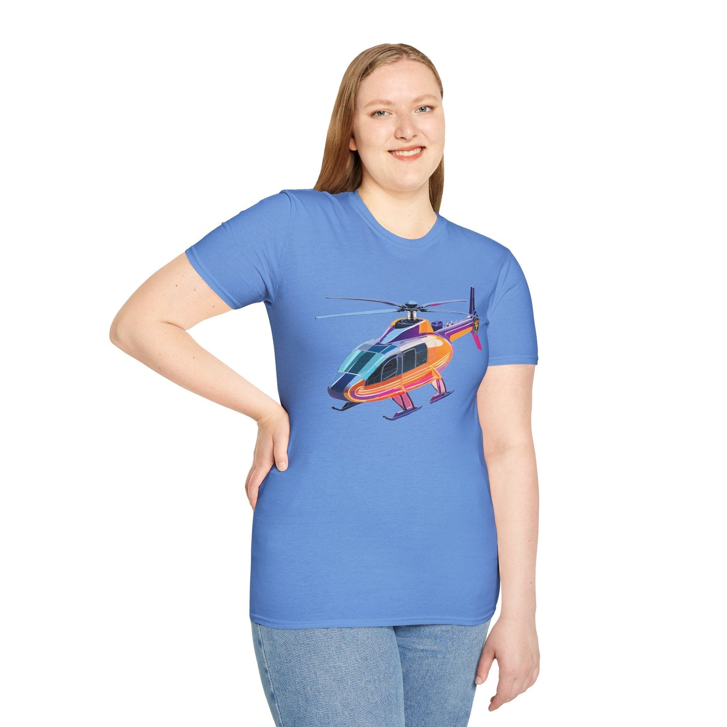 Chopper Helicopter Shirt Unisex Tee Gildan Softstyle 64000 Lightweight 100 Percent Cotton