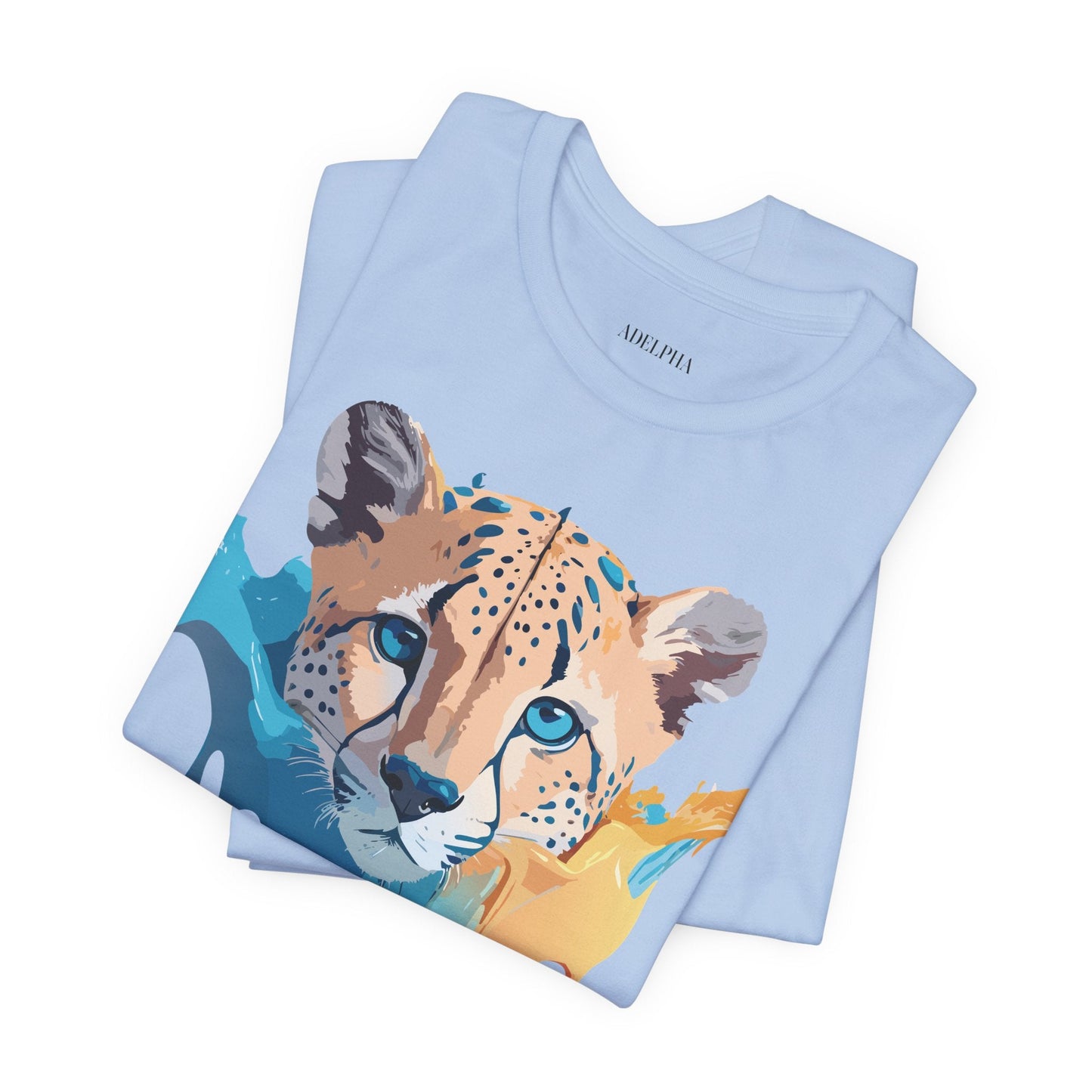 Adelpha Cheetah Graphic Jersey Tee Unisex Short Sleeve Art Design