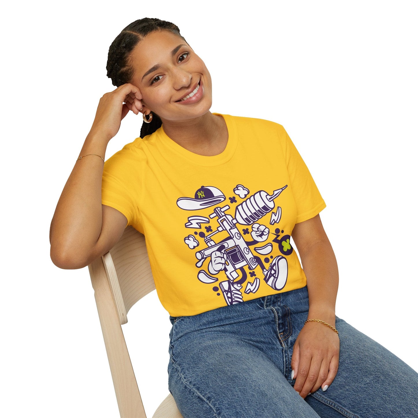 Cartoon Animation T Shirt Funny Tee Shirt Unisex Gildan Softstyle 64000 100 Percent Ring Spun Cotton