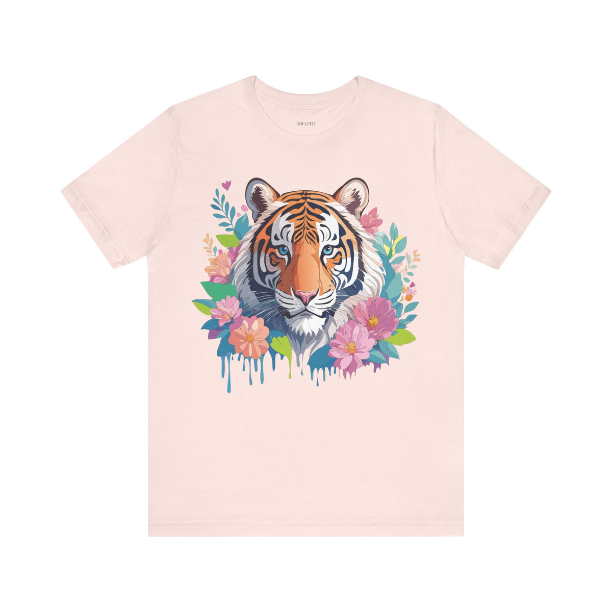 Tiger Graphic Unisex Cotton Bella+Canvas Tee with Art Animal Design e72