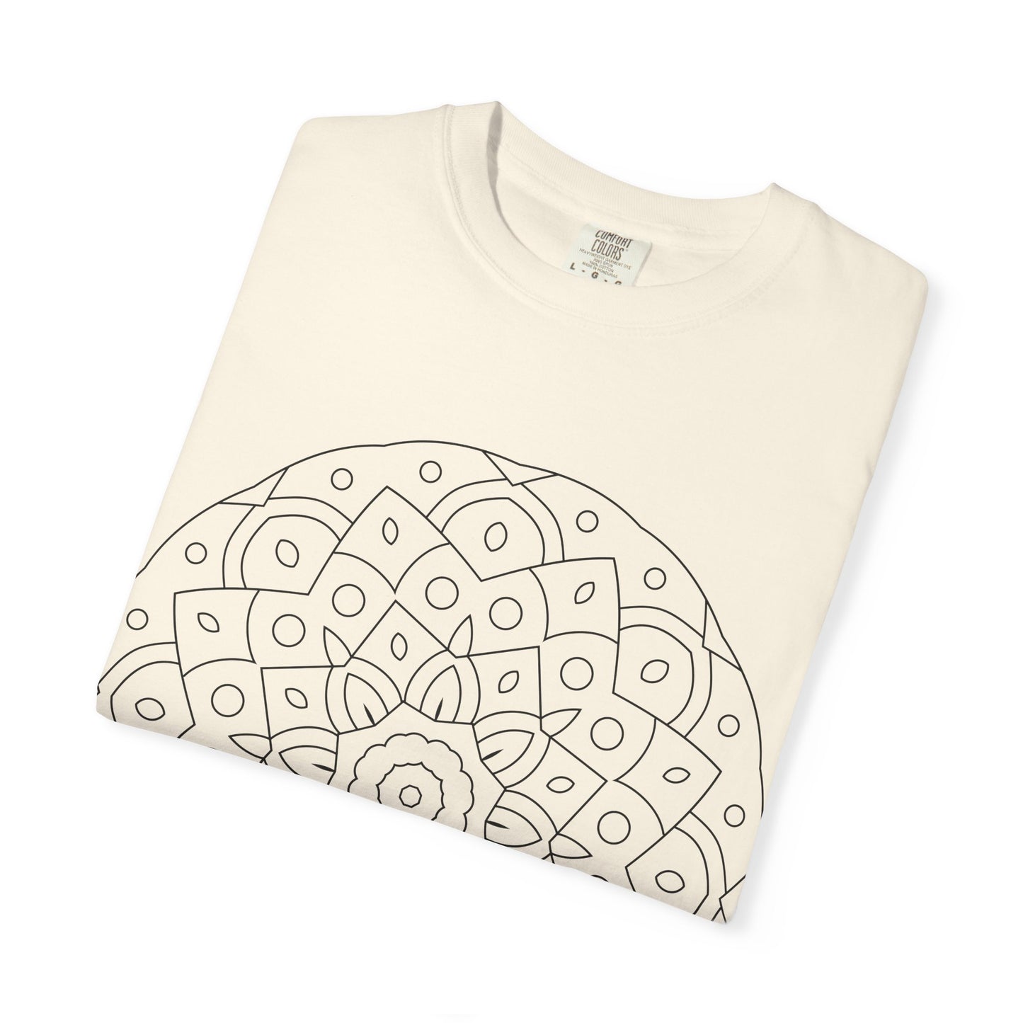 Unisex Garment Dyed Cotton T-Shirt with Mandala Graphic Design