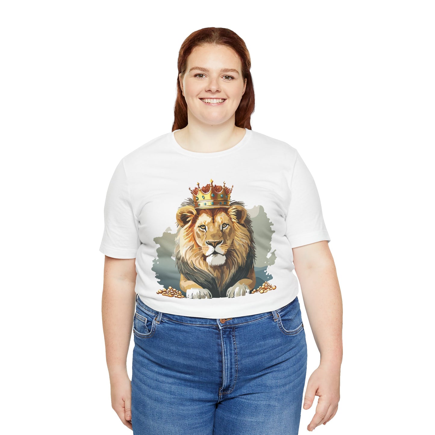 Majestic Lion Crown T-shirt, Animal Shirt, Lion Tee, Unisex Top, Birthday Gift, Shirt with Animal design