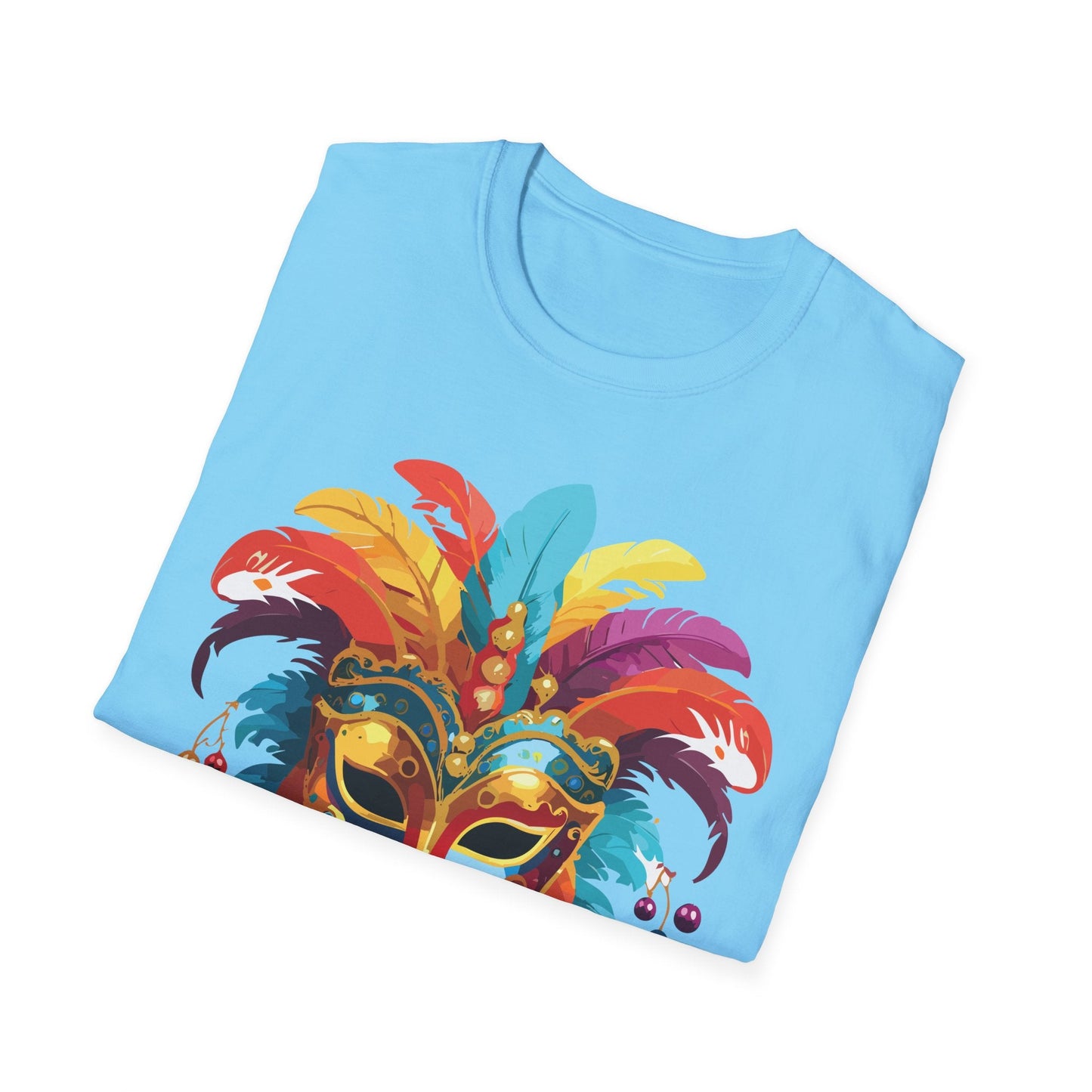 Mask Tee Shirt Unisex Masquerade Art Design Gildan Softstyle 64000 Short Sleeve Tee