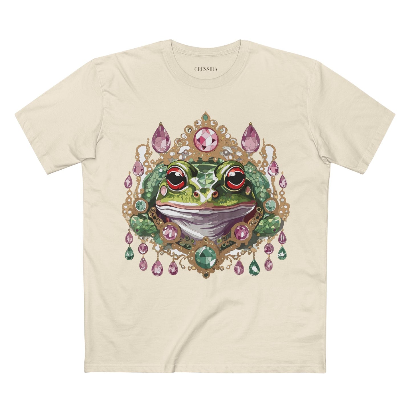 Frog Graphic Unisex 100 Cotton Tee With Unique Animal Golden Medallion Art Design 26