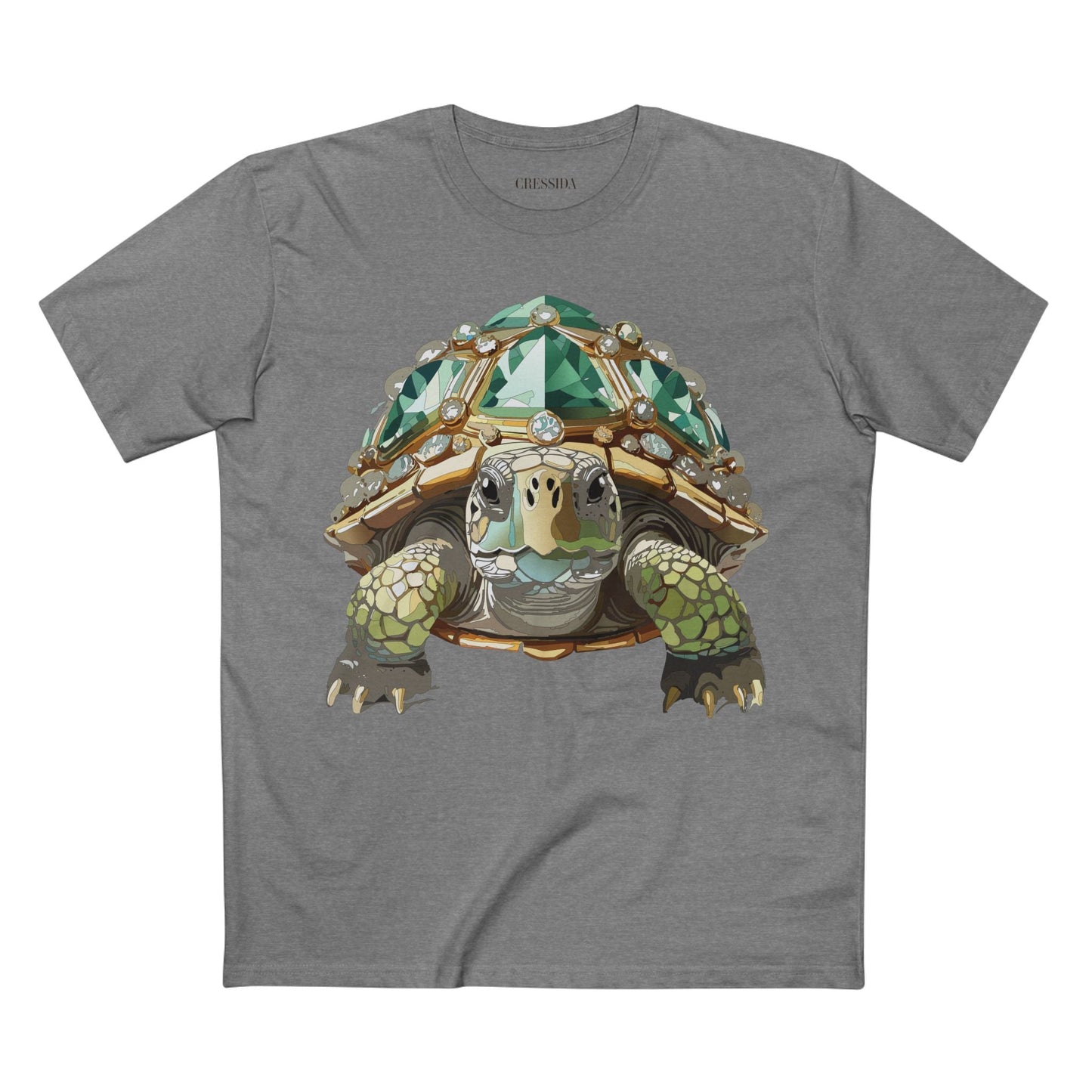 Turtle Graphic Unisex 100 Cotton Tee With Unique Animal Golden Medallion Art Design 30