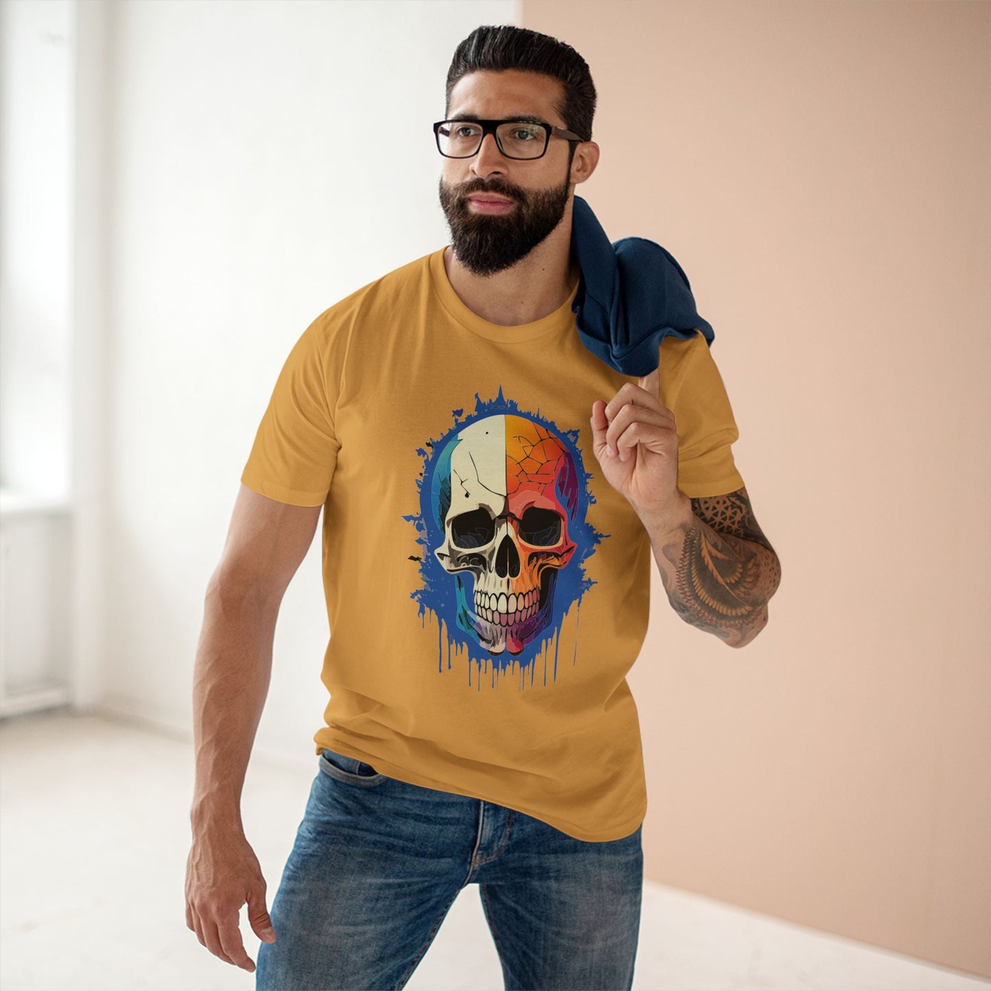 Skull Shirt Unisex Skeleton Tee Premium Cotton Staple With Original Art Design Collection