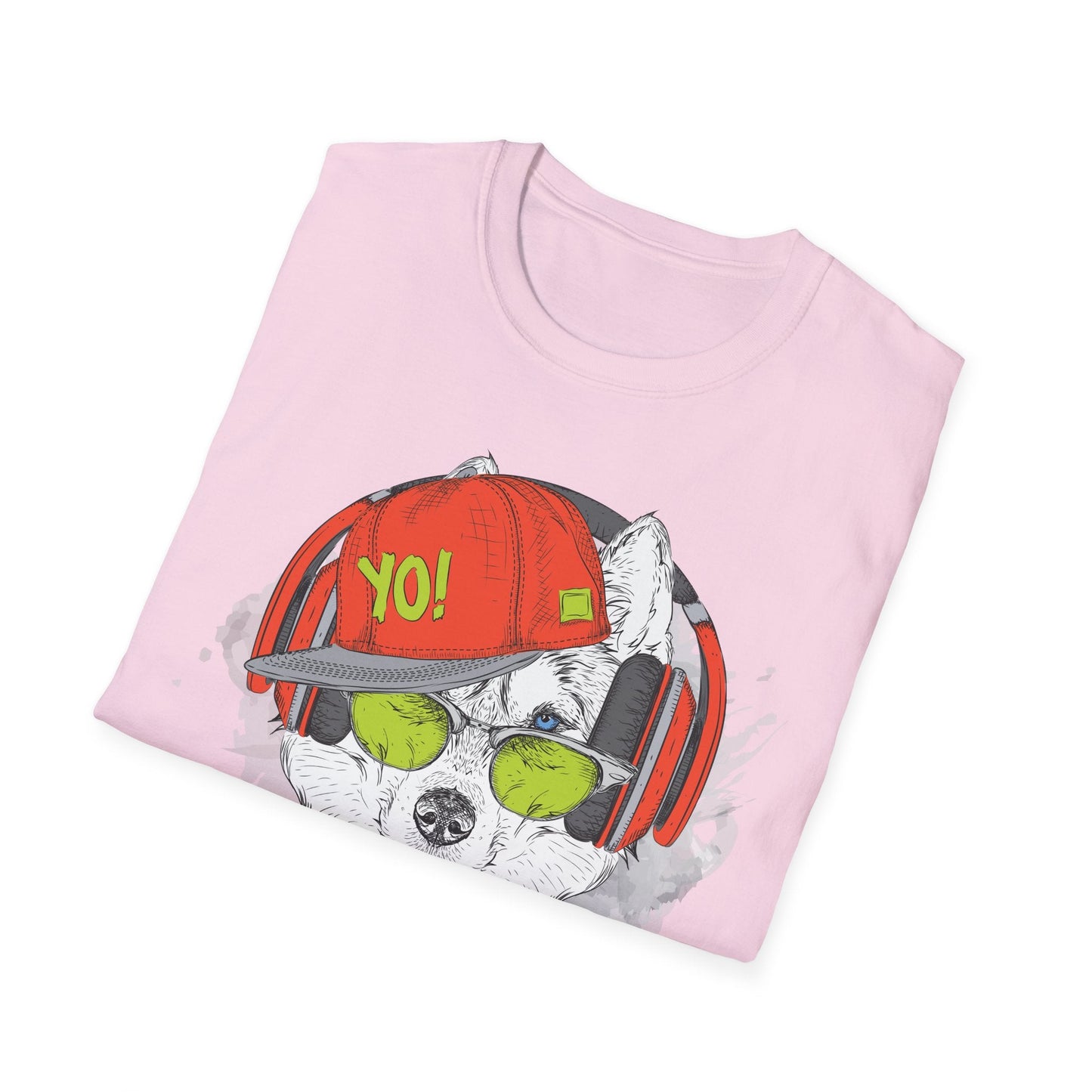 Unisex Music Animals Short Sleeve T Shirt With Headphones For Music Lovers Gildan 64000