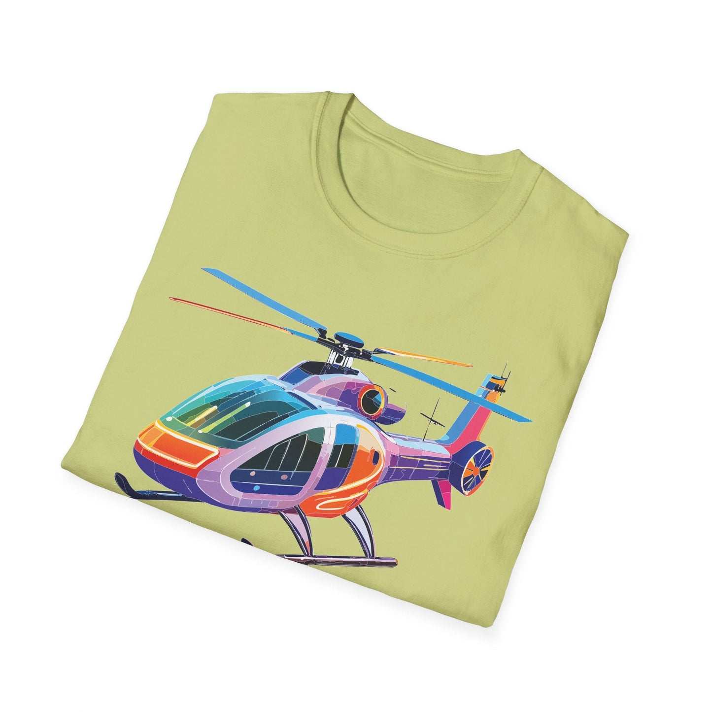 Chopper Helicopter Graphic Unisex Cotton Softstyle Short Sleeve Tee 7
