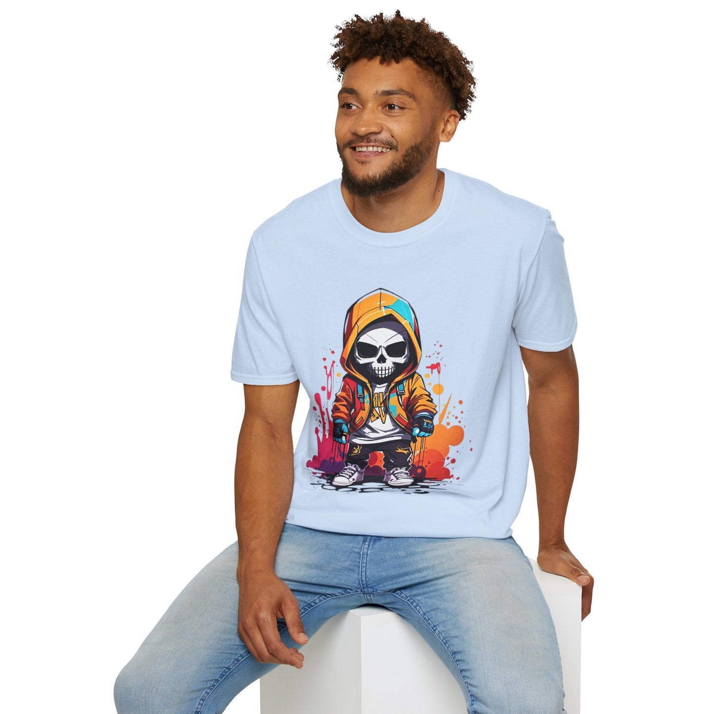 Skull Shirt Unisex Skeleton Graphic Tee Gildan Softstyle 64000 100 Percent Cotton