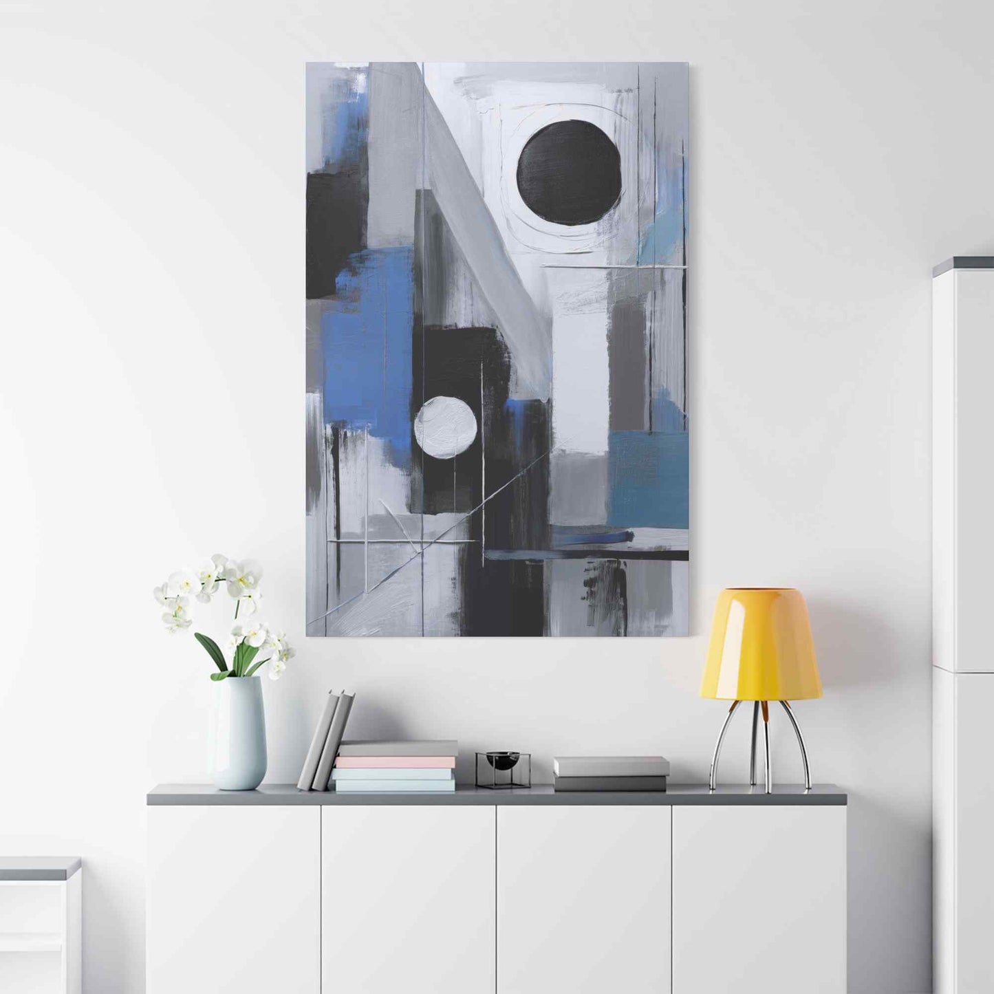 Blue Abstract Painting Print Canvas 20x24,20x30,24x30, 24x32,24x36,30x40, 32x48,36x48,40x60 Pine-Wood Inner Frame ABS-27