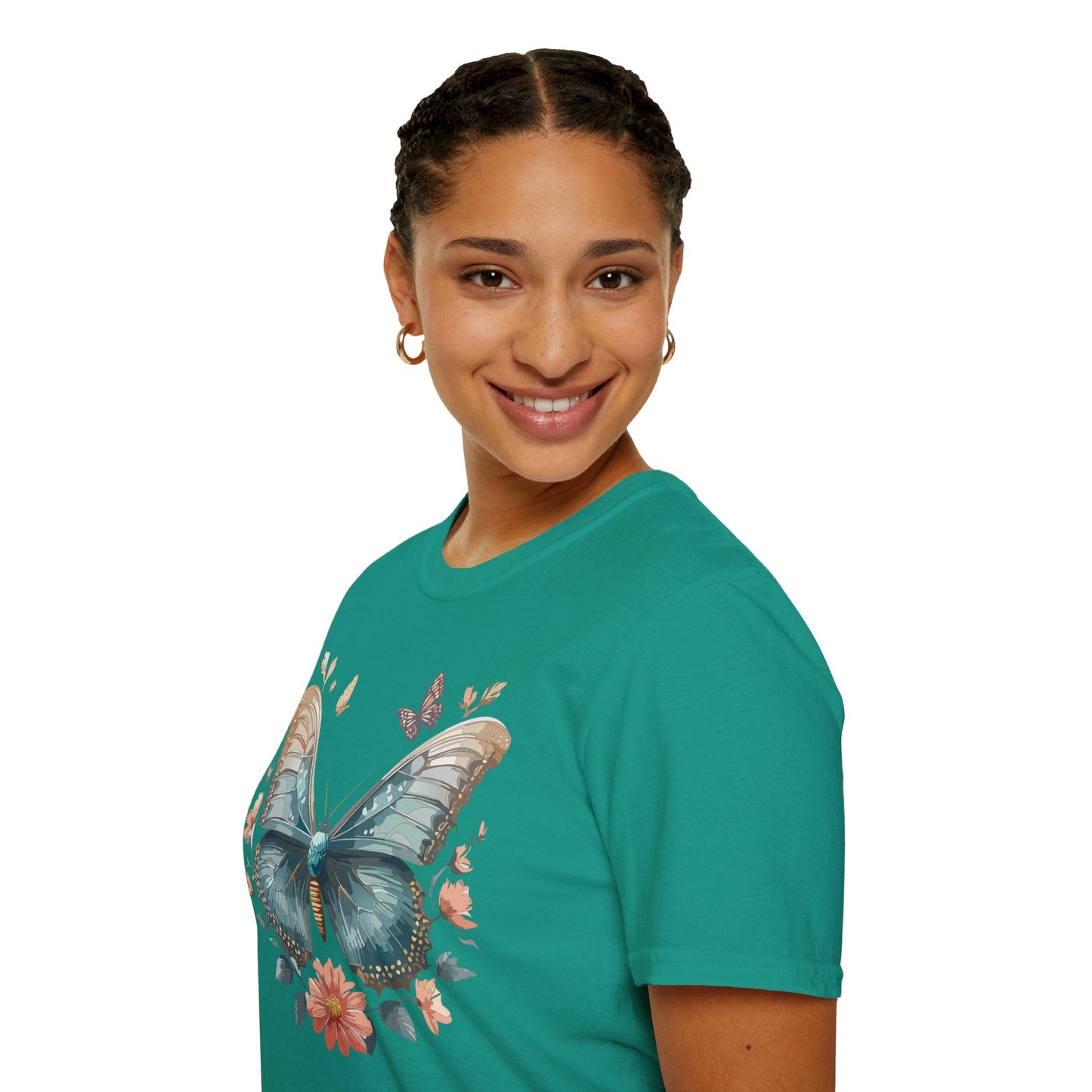 Butterfly Shirt Unisex Monarch T Shirt Gildan Softstyle 64000 Ring Spun Cotton Tee Breathable Comfort
