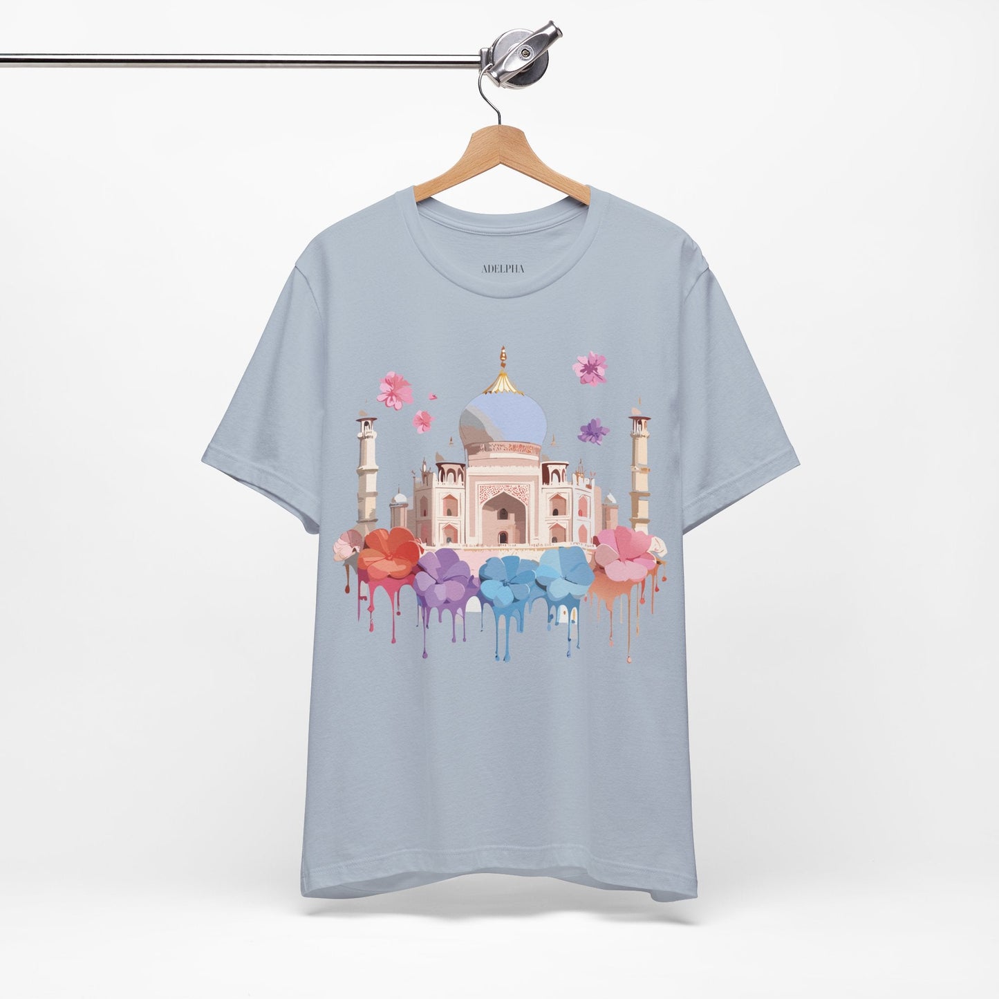 Taj Mahal Graphic Tee Unisex Short Sleeve Shirt By Adelpha With Vintage Inspired Artwork