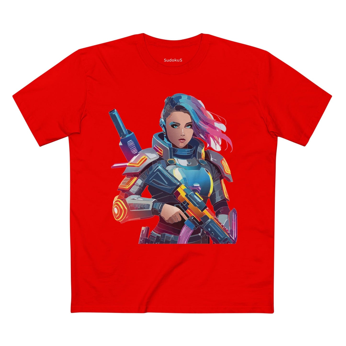 Army-woman Graphic Unisex 100 Cotton Staple Tee 23