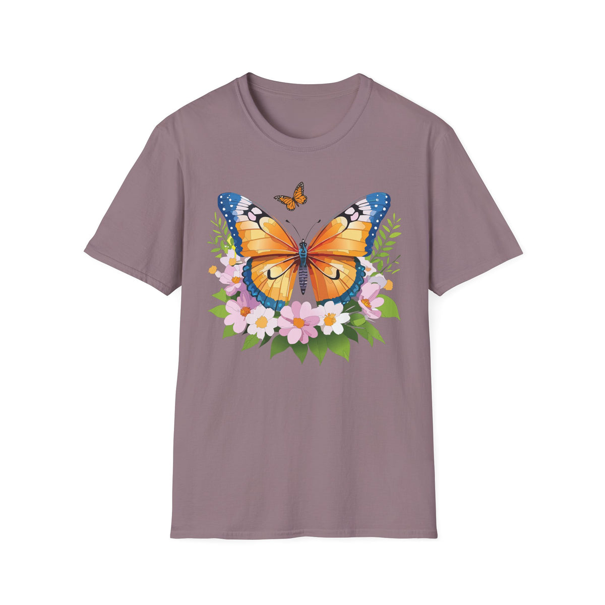 Monarch Butterfly Floral Butterfly Graphic Design Unisex 100 Cotton Gildan T-Shirt