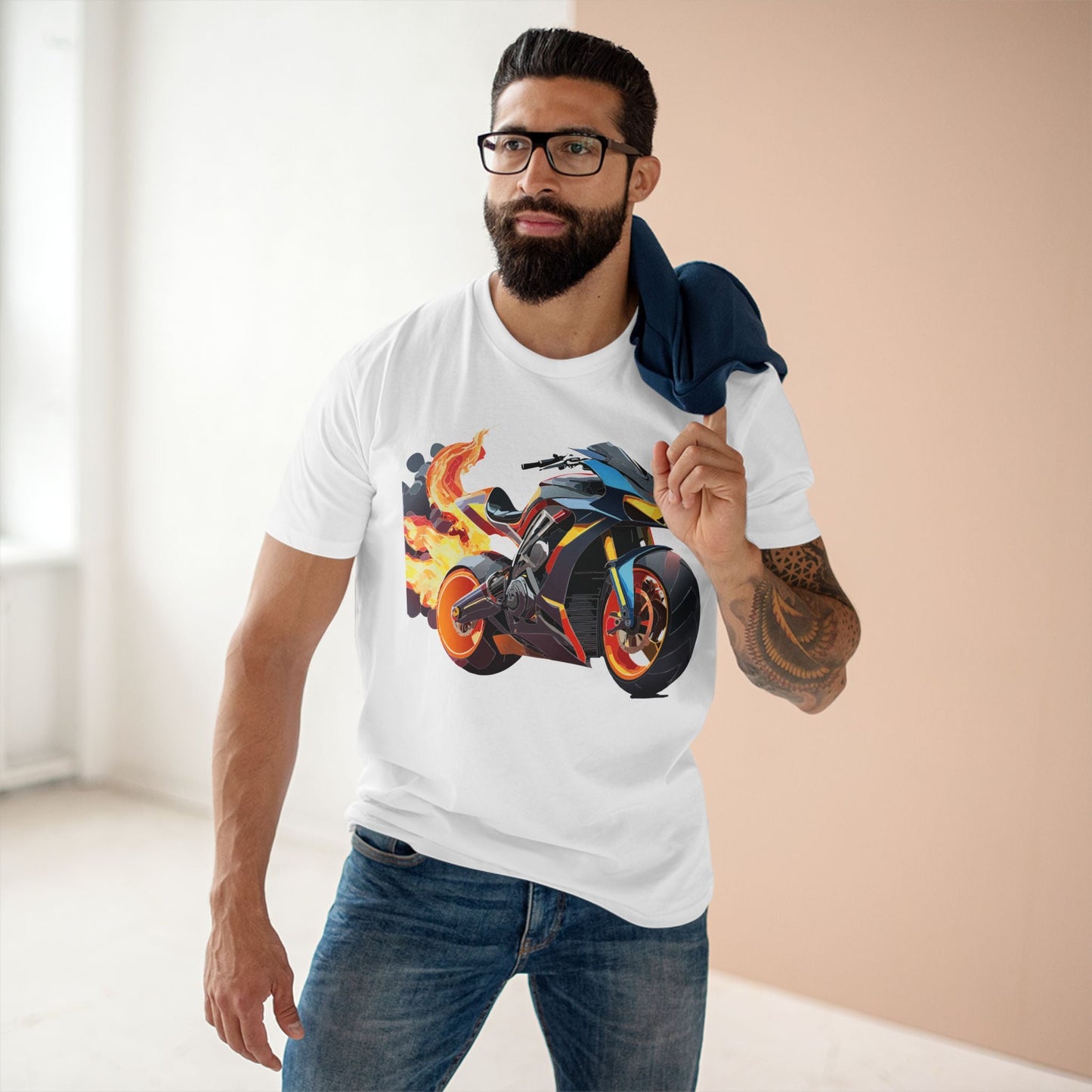 Moto Bike Graphic Unisex 100 Cotton Staple Tee 20