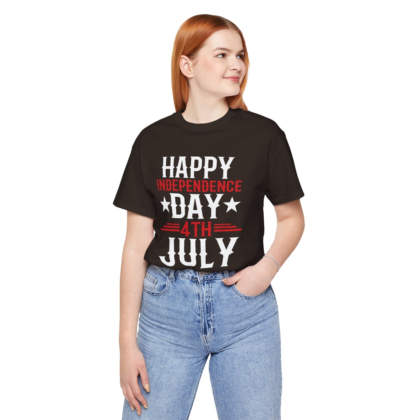 Happy Independence Day Graphic Unisex Cotton T-Shirt 016