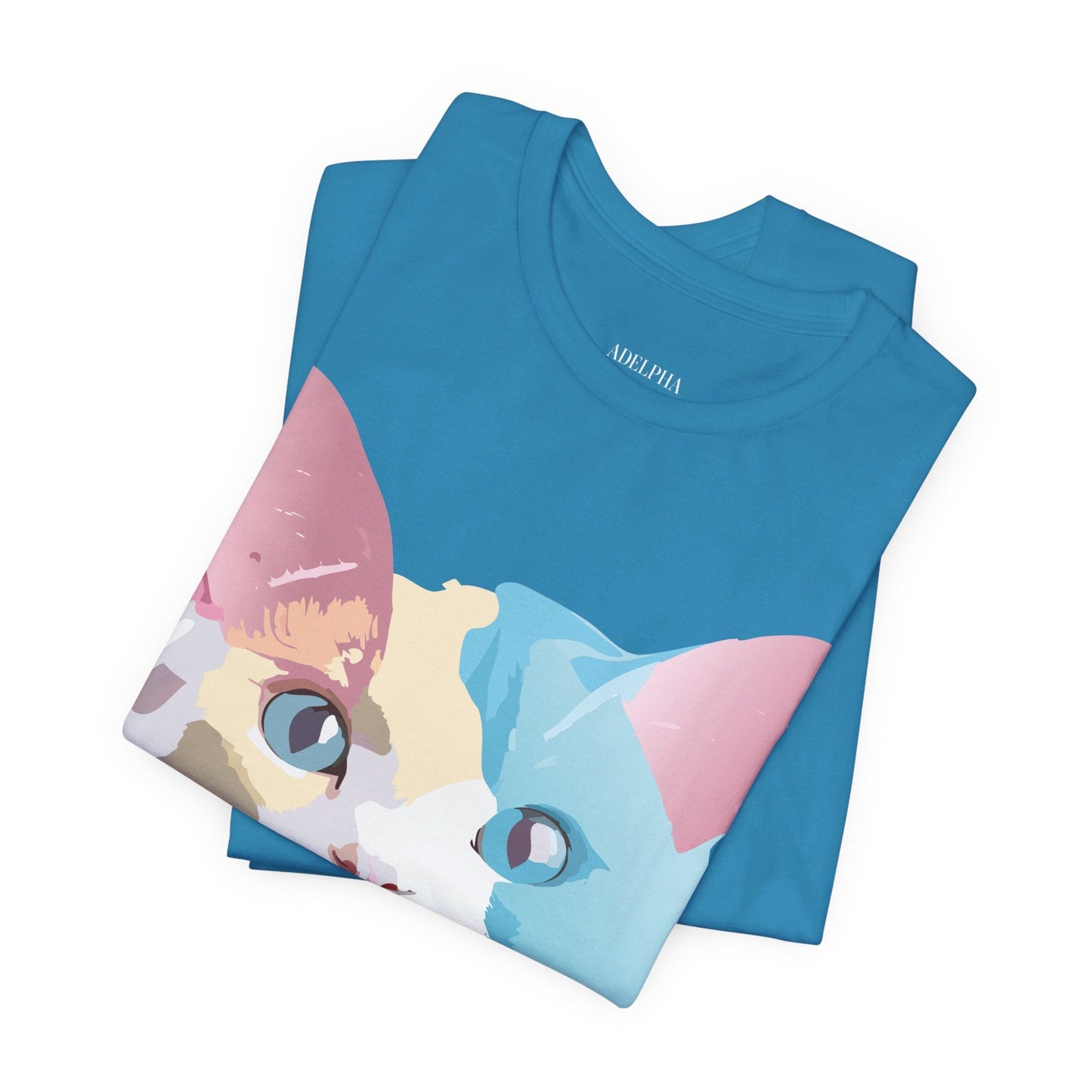 Cat Graphic Tee Unisex Short Sleeve Shirt With Vintage Adelpha Artwork