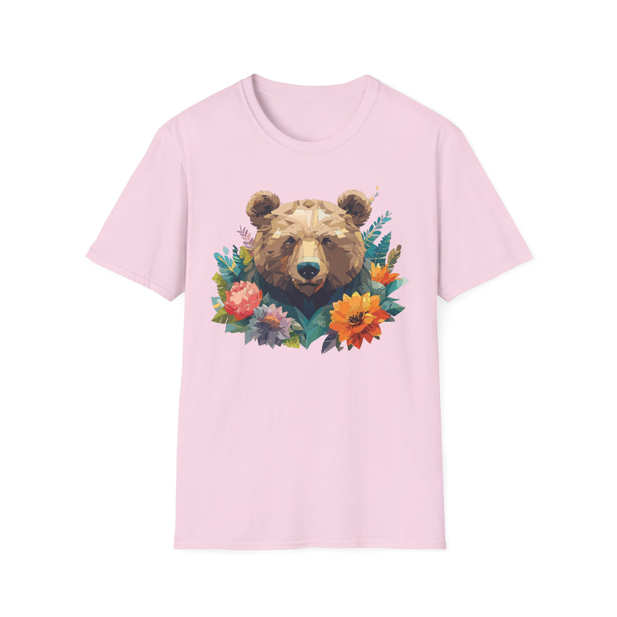 Geometric Bear Floral Shirt | T-Shirt