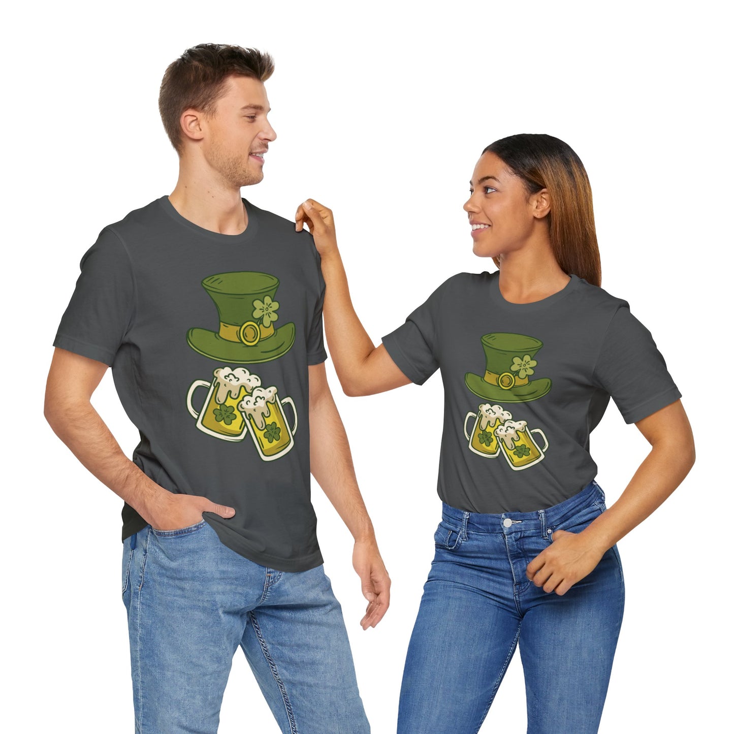 Unisex Cotton Tee Shirt with Lucky Prints