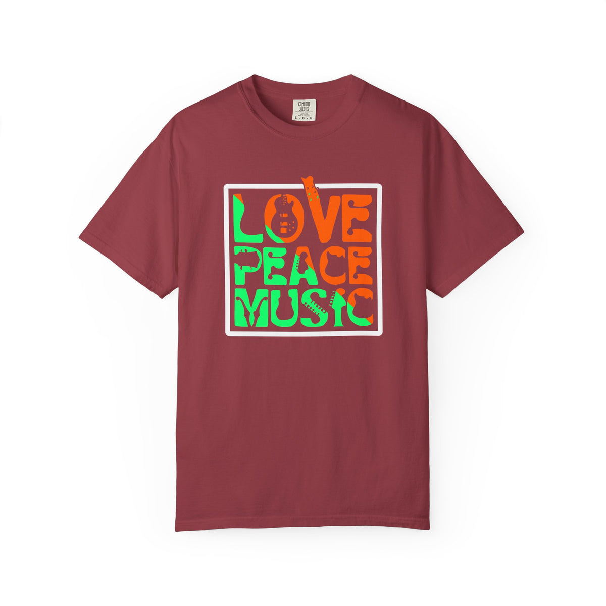 Love Peace Music T-Shirt Retro Psychedelic Typography Unisex Cotton Tee 059