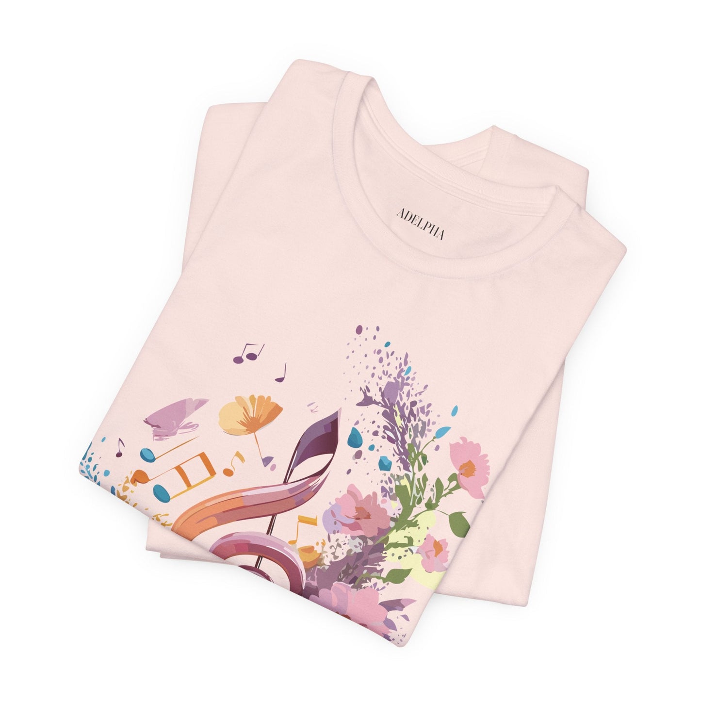 Music Graphic Unisex 100 Cotton Vintage Art with Musical Elements Tee 115