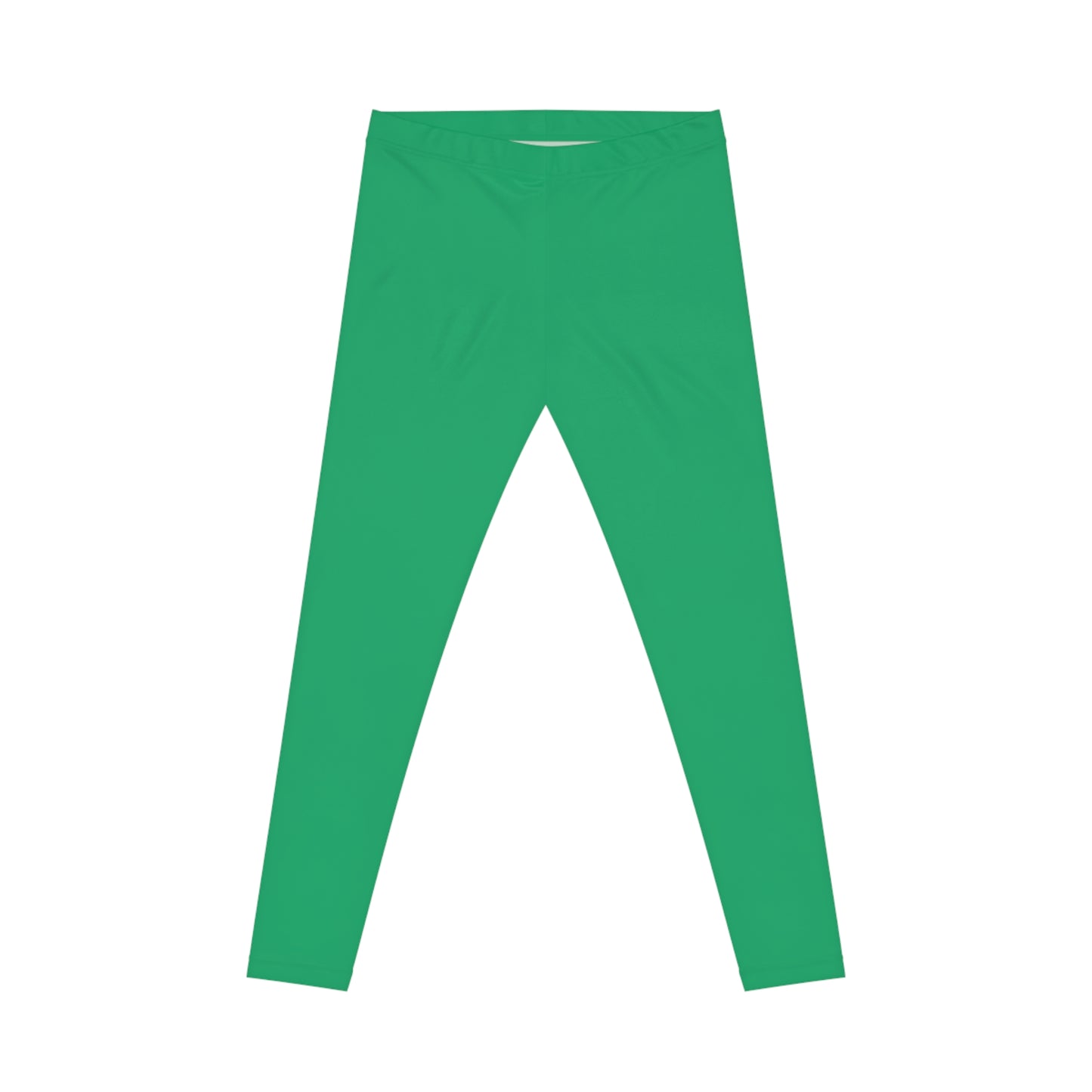 Jungle Green Color Women's Poly-Span Casual Leggings XS-2XL