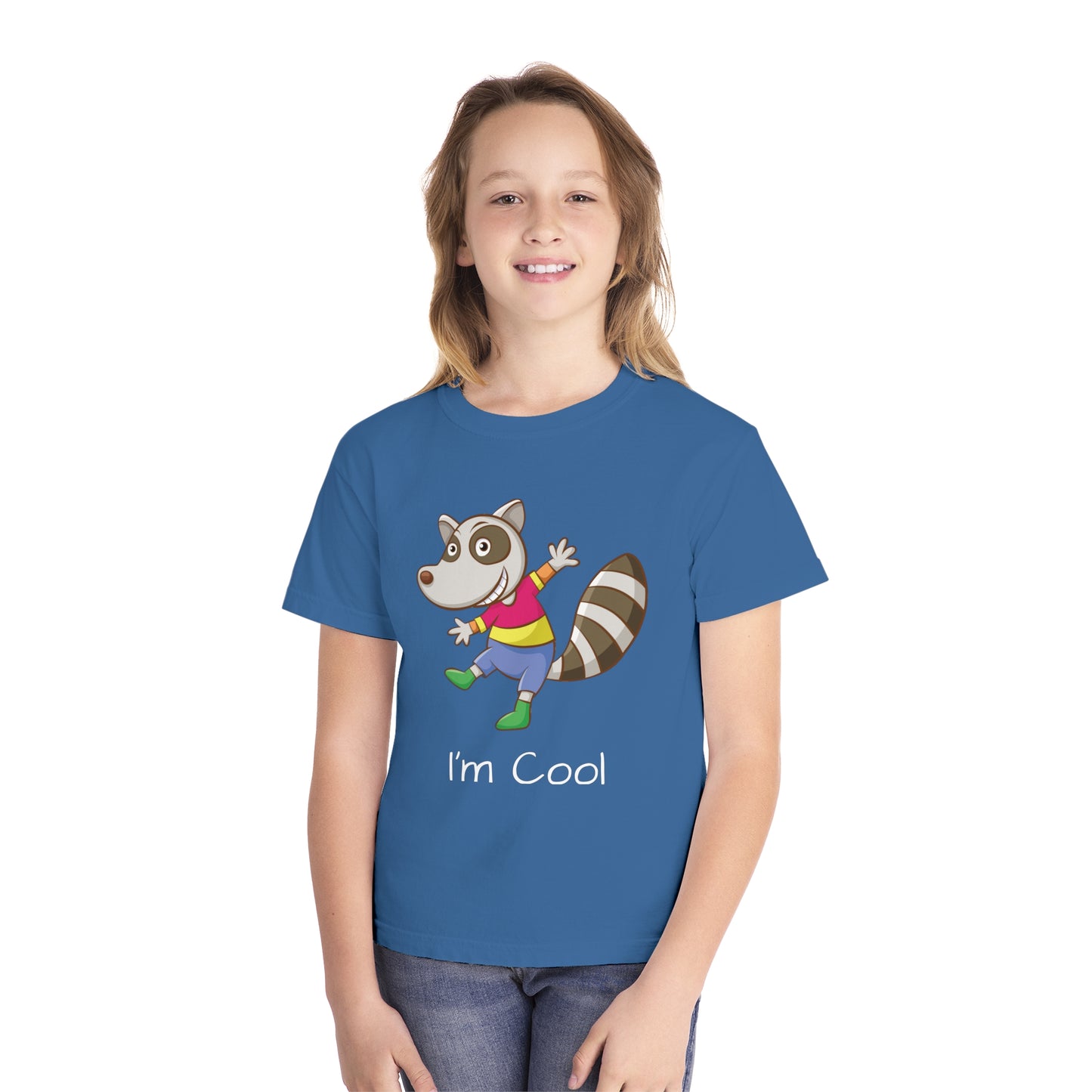 Youth Tee Shirt with Cool Raccoon