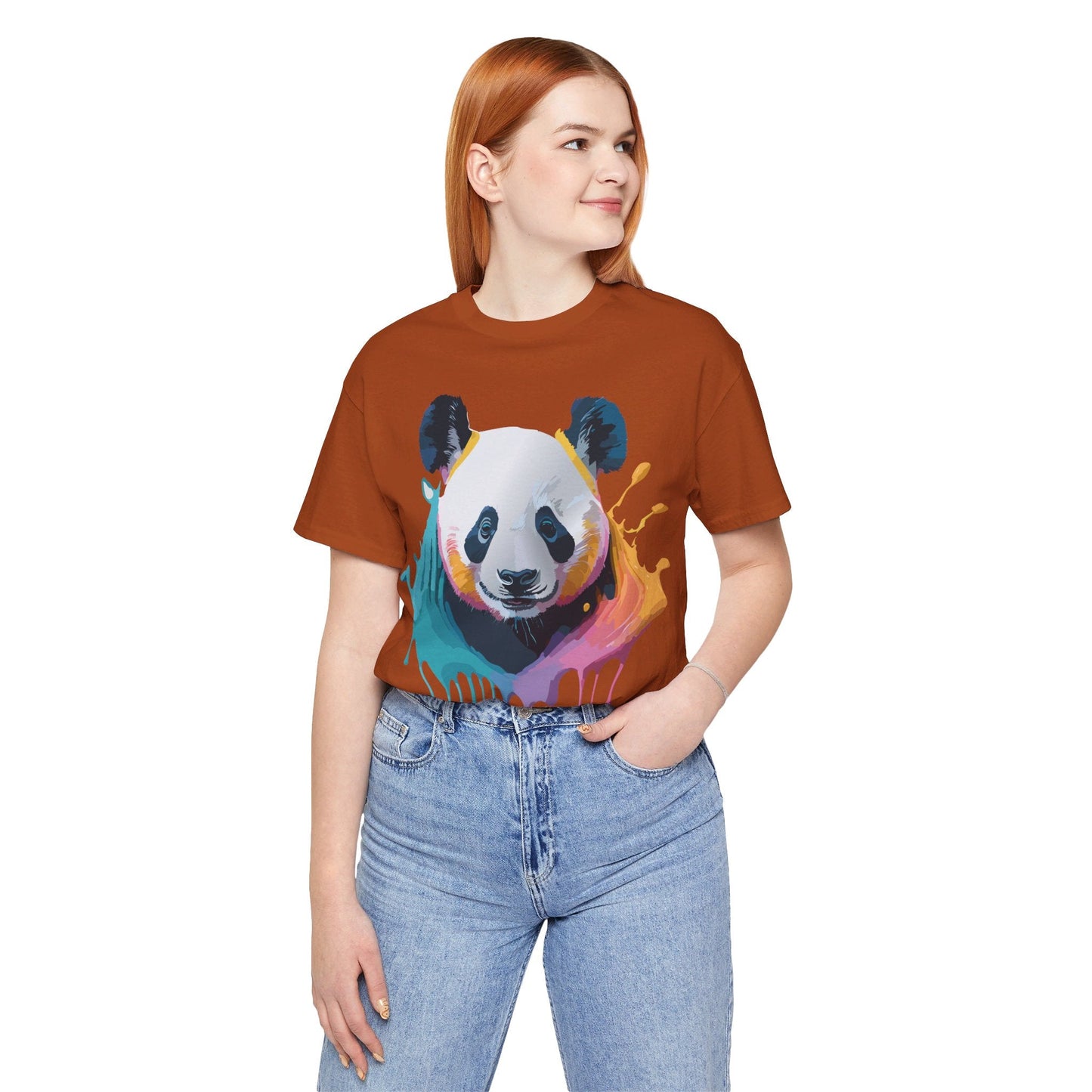 Panda Graphic T Shirt Unisex Jersey Short Sleeve Vintage Inspired Art Tee by Adelpha