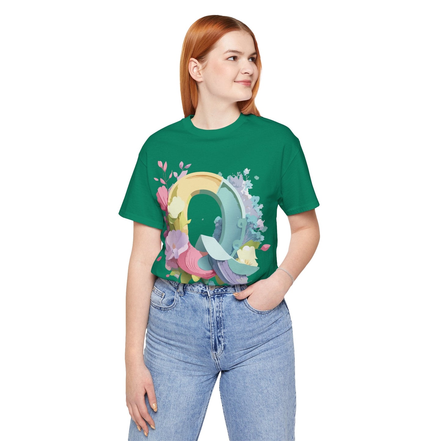 Letter Q Graphic Tee Unisex Short Sleeve Vintage Inspired Art Adelpha Tee Premium Cotton Comfort