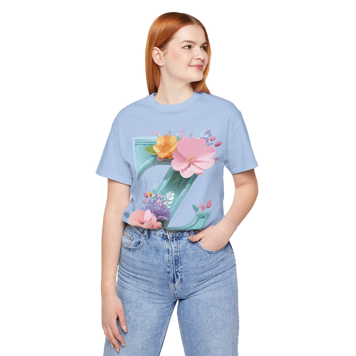 Letter Z Shirt Graphic Tee Unisex Jersey Short Sleeve Premium Vintage Inspired Artwork Adelpha
