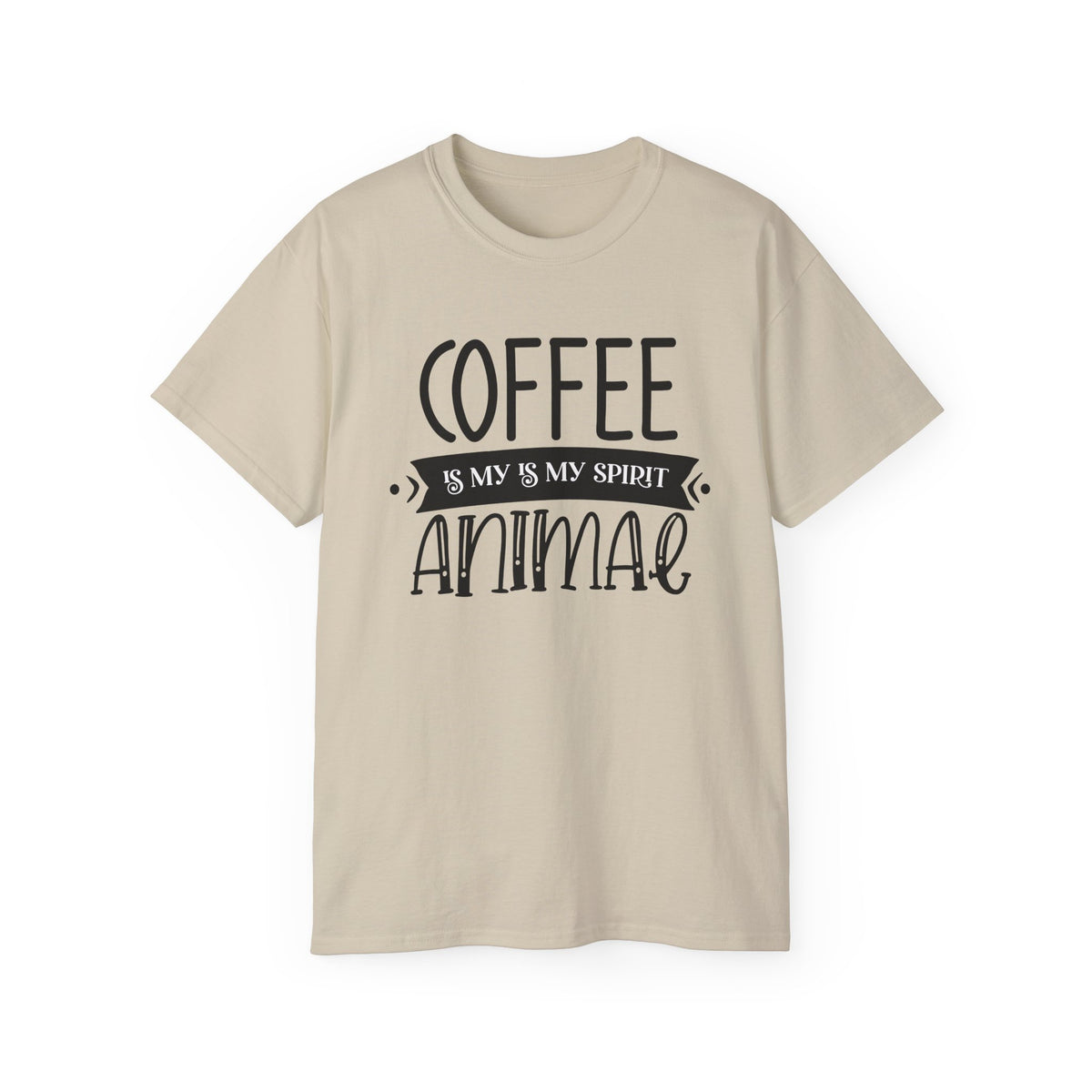 Coffee Is My Spirit Animal Tee | Funny Coffee Shirt, Typography Design
