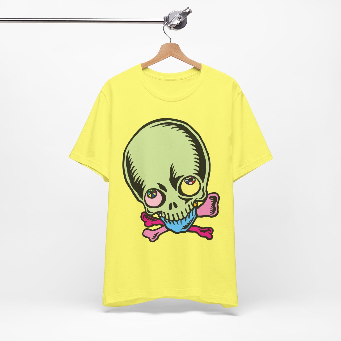 Lt Green Skull Graphic Design Tee, Skull Shirt, Vintage Tees, Art Design T-Shirt, Vintage Graphic Tee, Art Shirts with Skulls