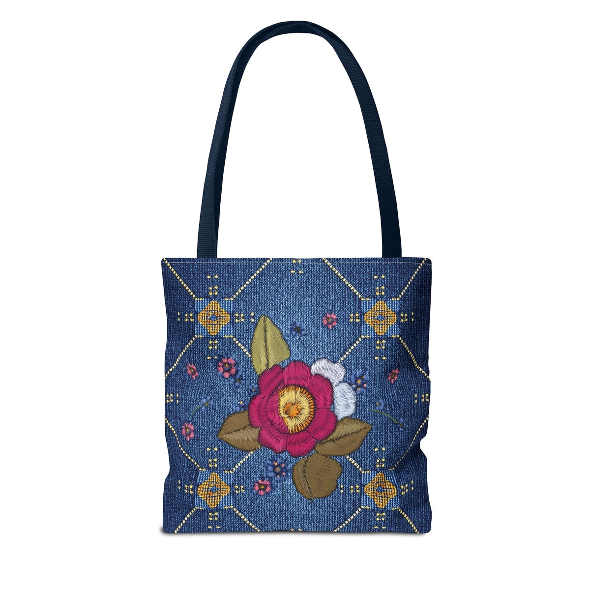 Denim Fabric Imitation Print Unisex Canvas Bag Poly Spun 3 Sizes Tote Bag 159-2