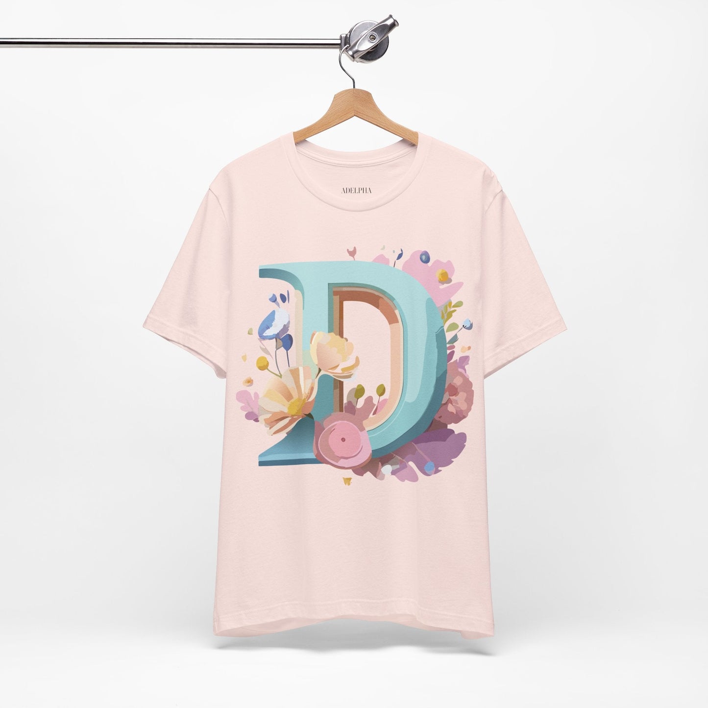 Letter D Shirt Graphic Tee Unisex Vintage Inspired Art Design Adelpha Premium Collection