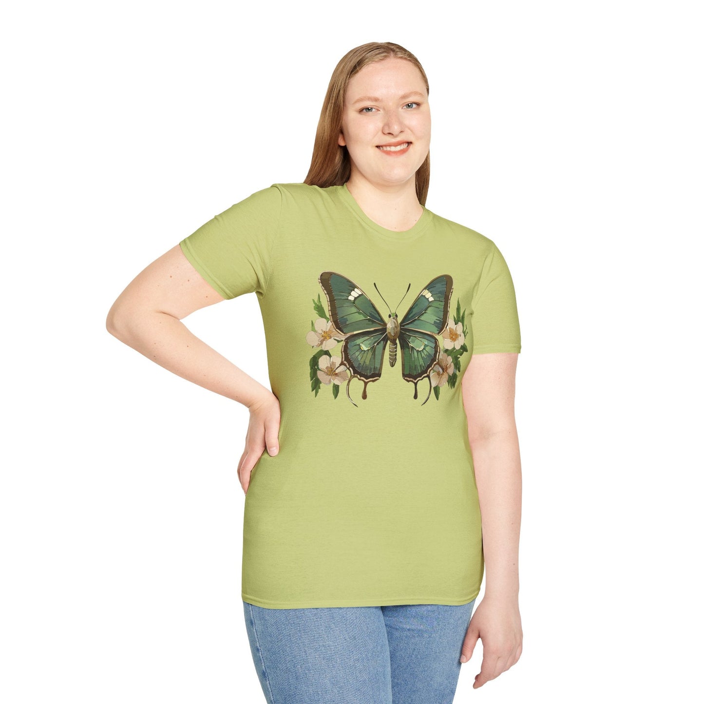 Butterfly Shirt Monarch Style Unisex T Shirt Gildan Softstyle 64000 100 Percent Ring Spun Cotton