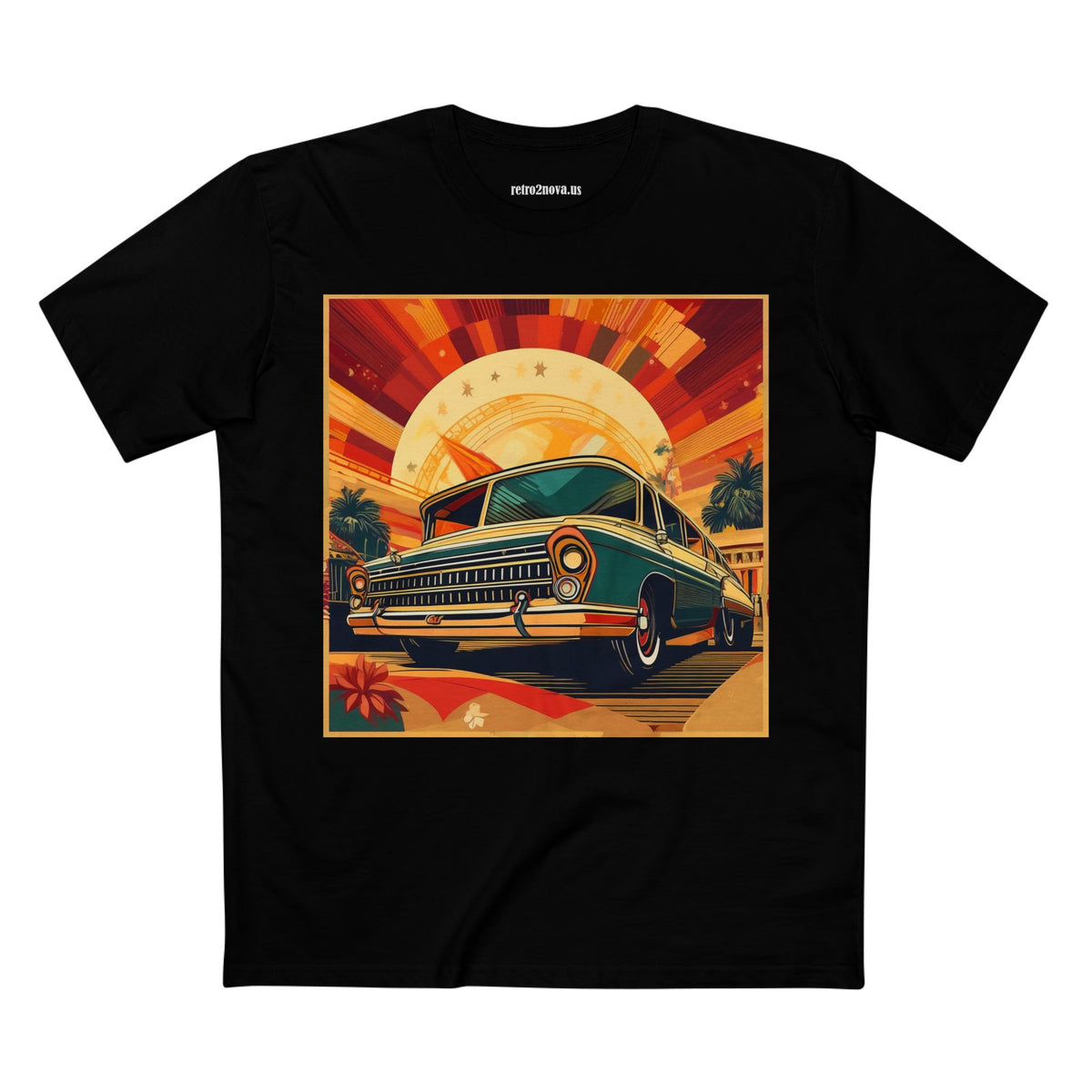 Retro Car Vintage Graphic Tee Staple Unisex 100 Cotton Tee Shirt - RC-17
