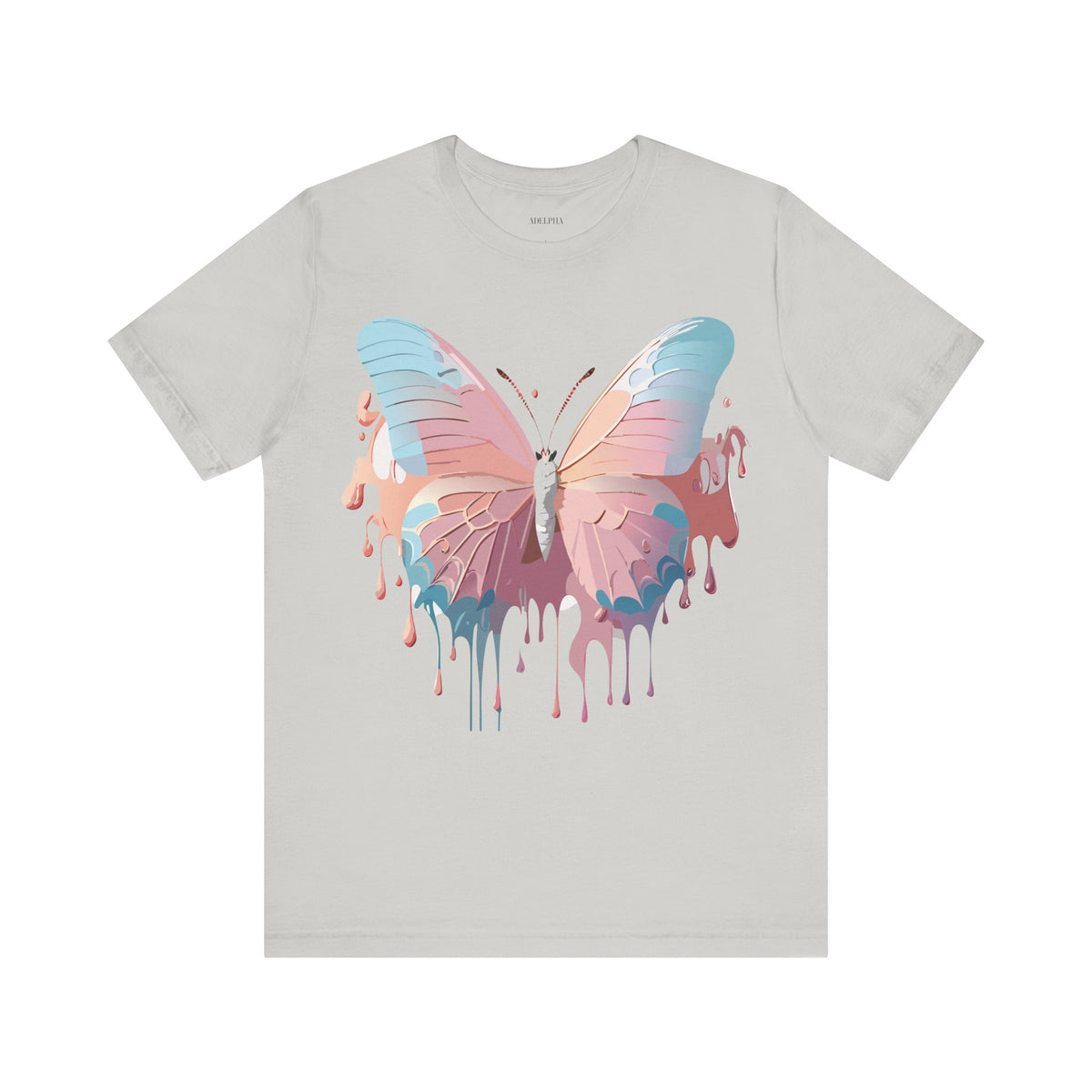 Butterfly Graphic Unisex Cotton Bella+Canvas Tee with Floral Art Design m02
