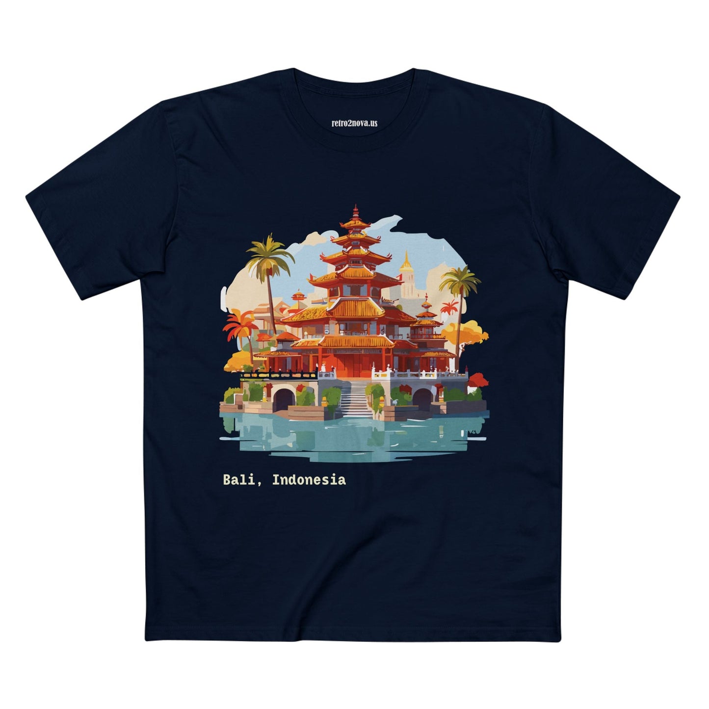Travel Shirt Bali Tourist Unisex Premium Cotton Art Design Tee By Retro2Nova Collection Edition